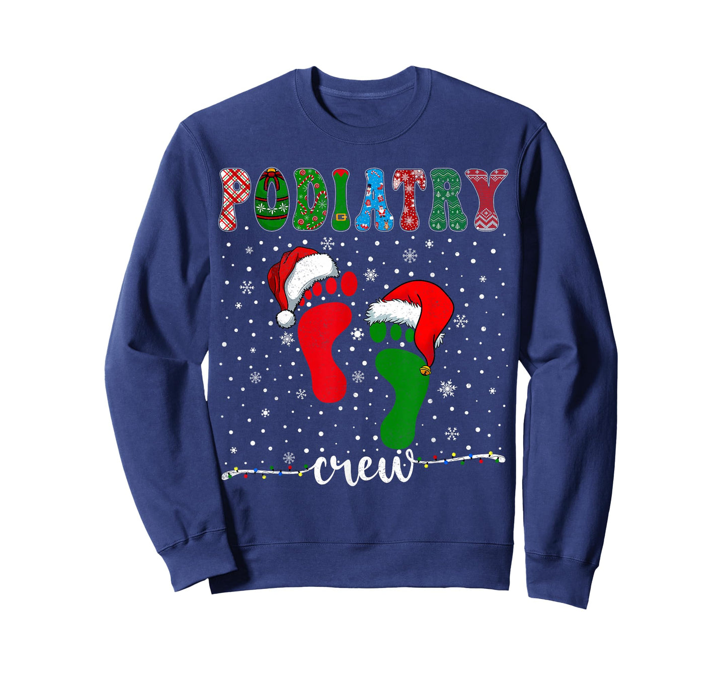 Christmas Footprint Doctor Podiatrist Podiatry Crew Xmas T-Shirt