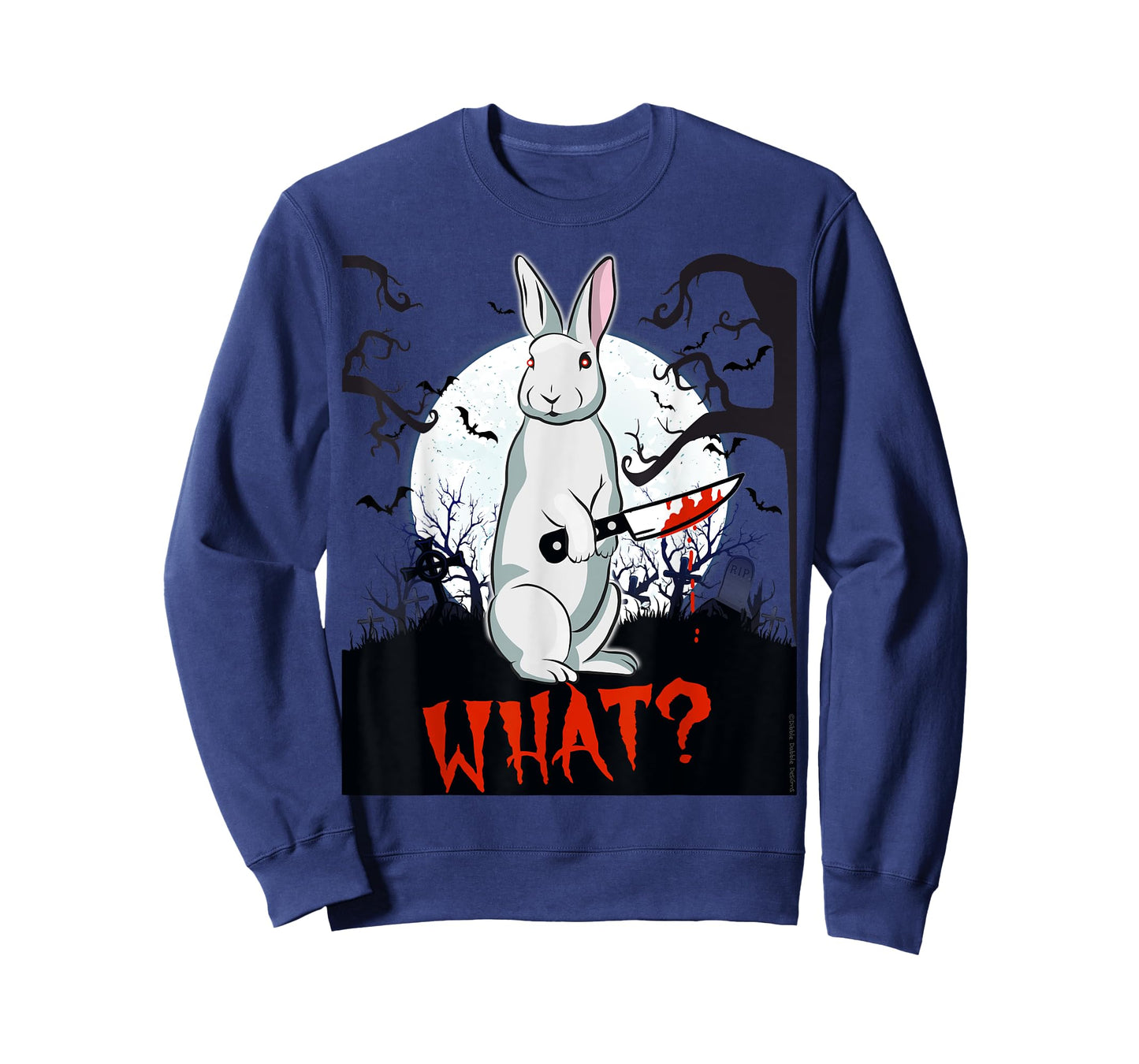 Halloween Killer Rabbit with Knife WHAT? - Adult Halloween T-Shirt