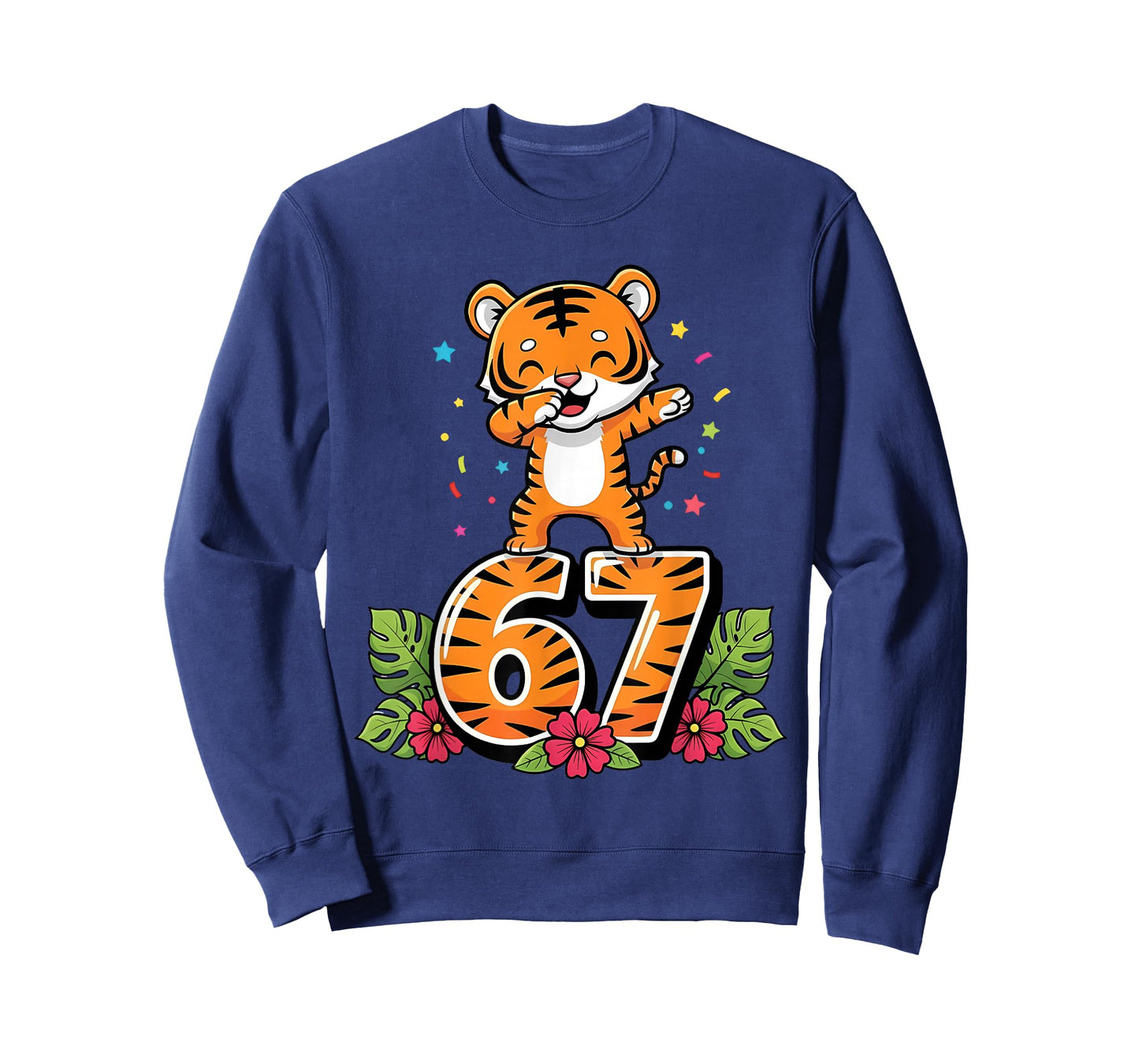 Six Seven Meme Dabbing Baby Tiger 67 Funny Gen Z Apha T-Shirt