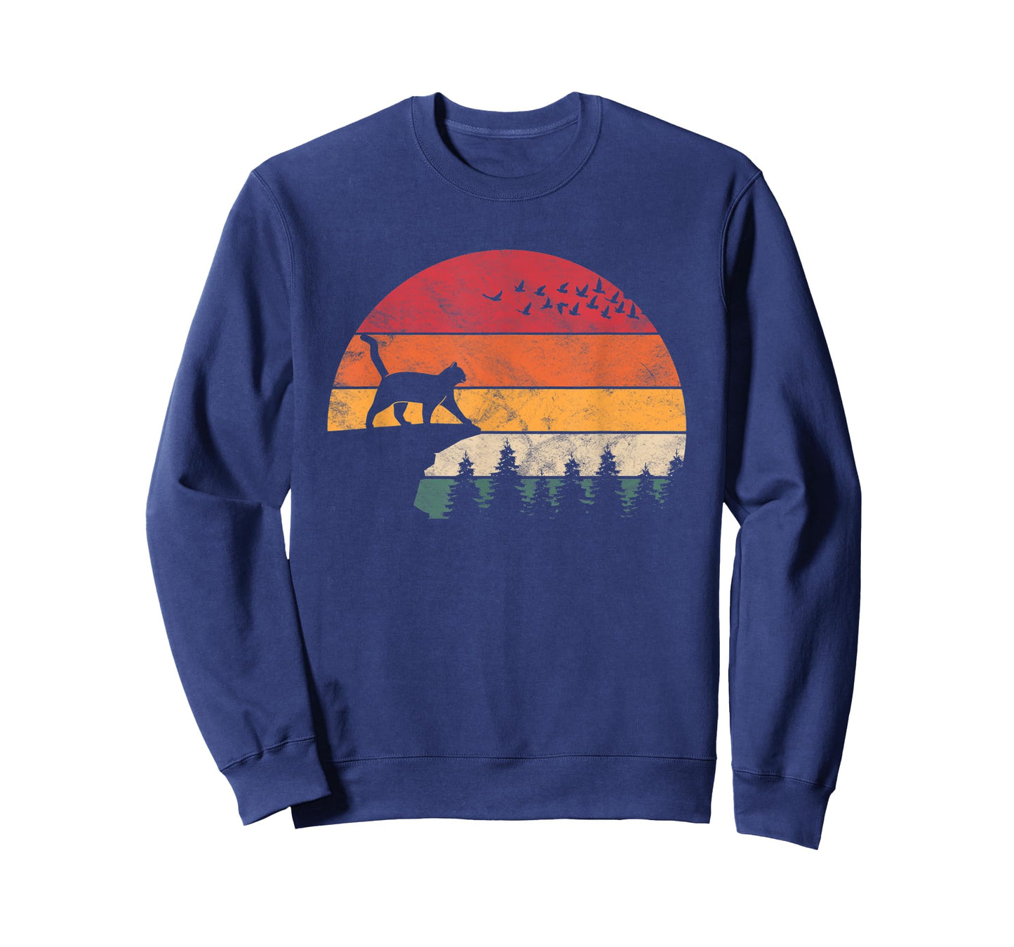 Cat Retro Sunset Cat Lover For Men and Women T-Shirt