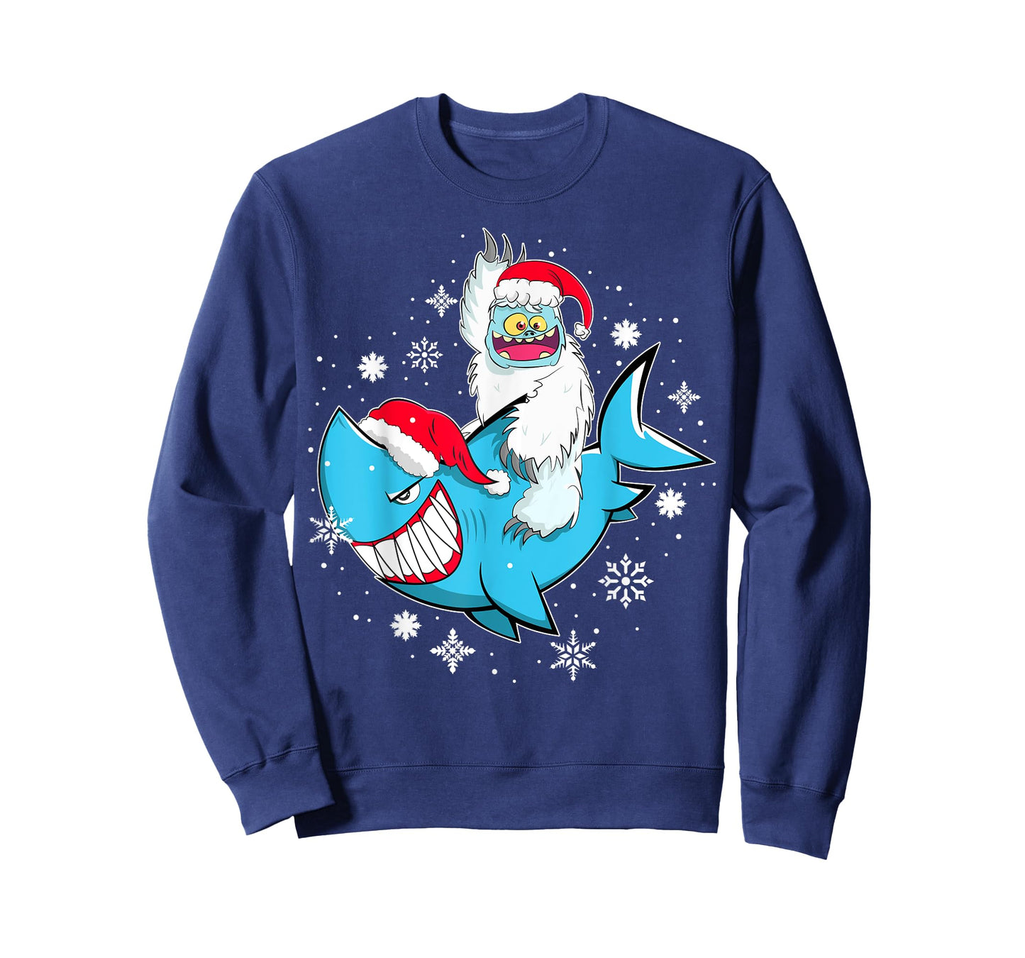 Yeti To Party Shark Santa Hat Christmas Pajama Xmas Gift T-Shirt