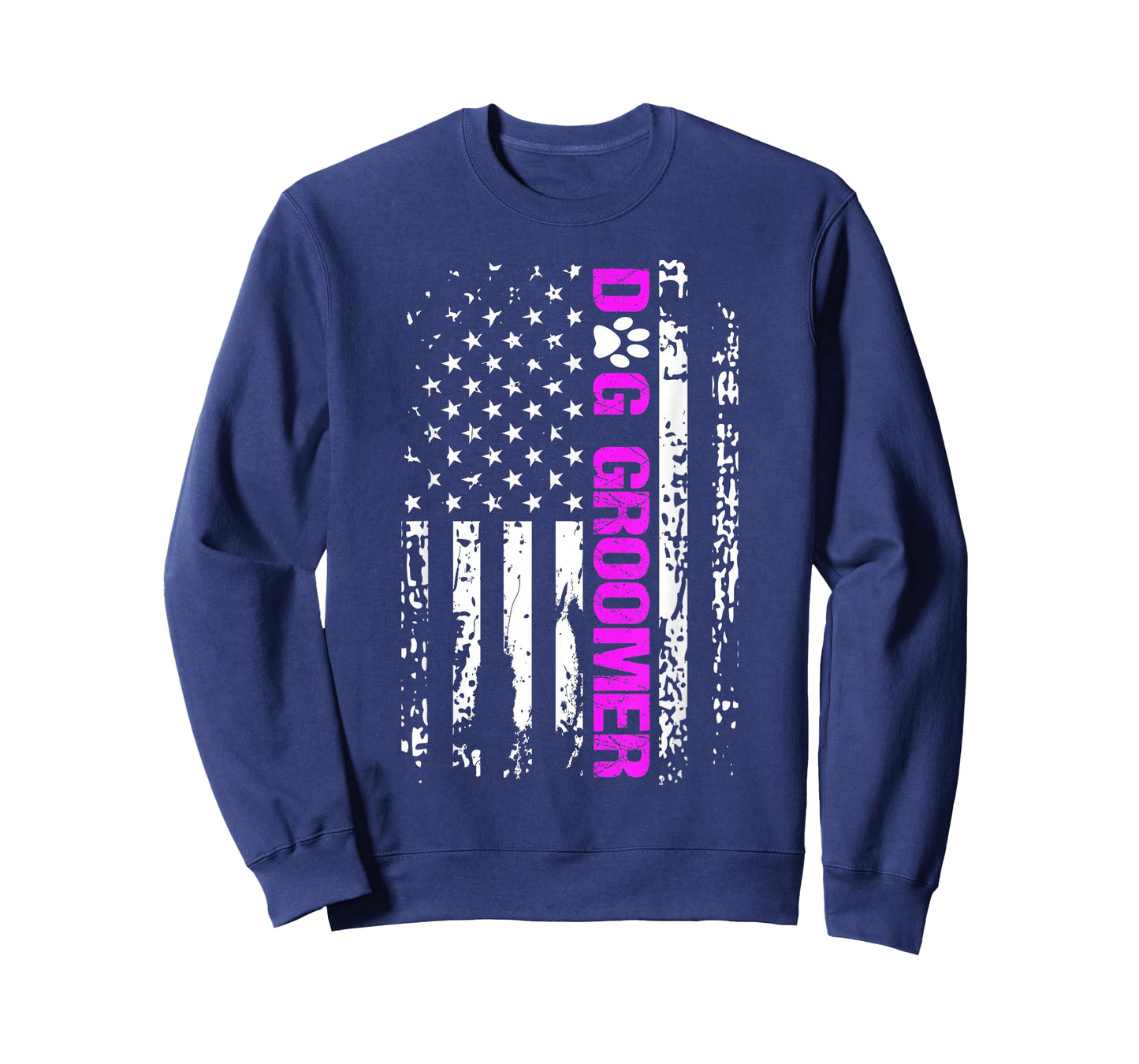Dog Groomer Shirt American Flag Patriotic Dog Groomer Gift T-Shirt