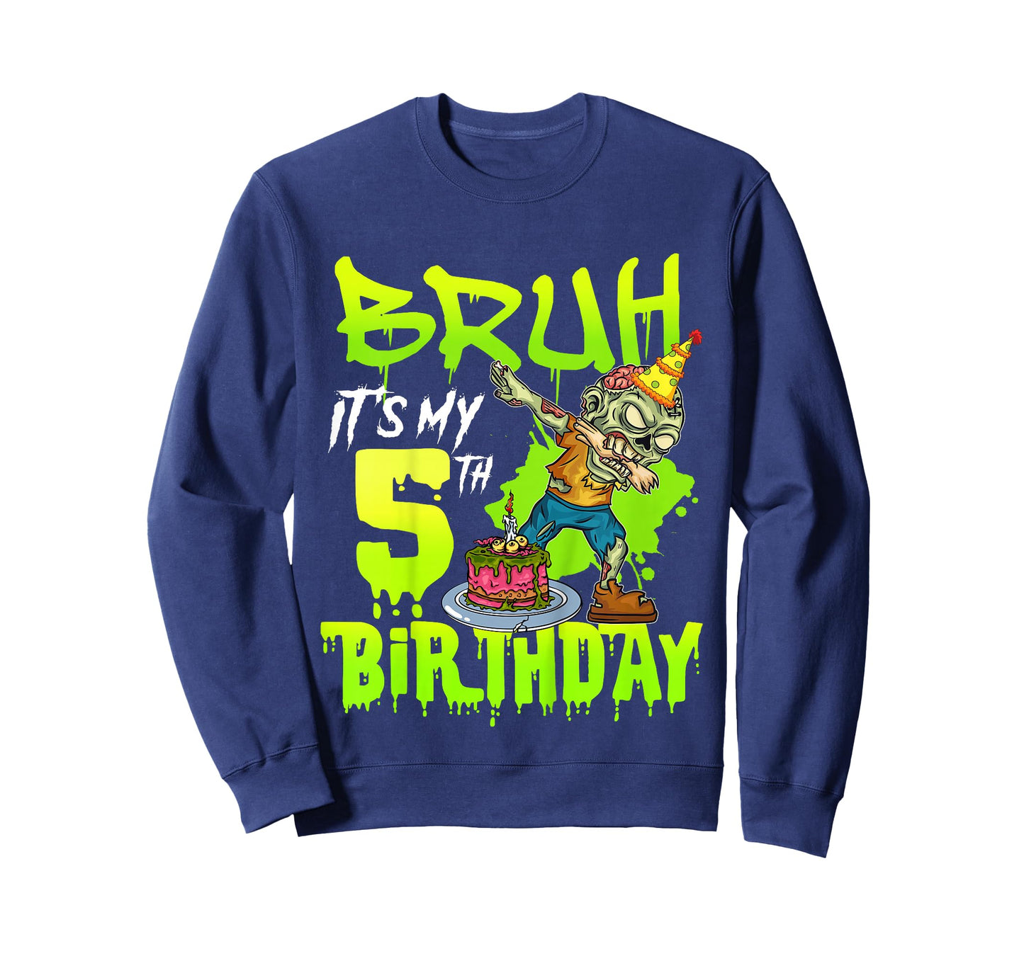 Bruh It's My 5th Birthday Zombie Lover 5 Years Old Boys T-Shirt