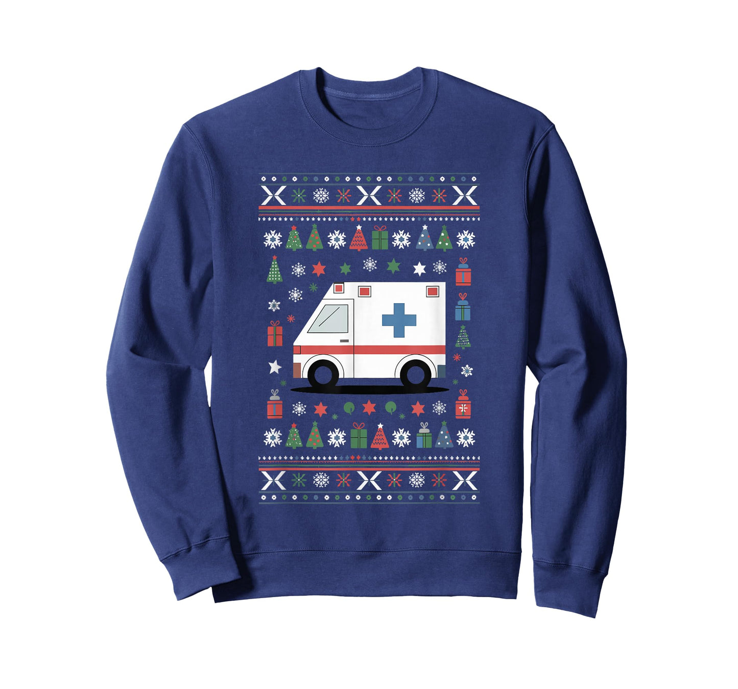 Ambulance Ugly Christmas Emergency Medical Technician T-Shirt