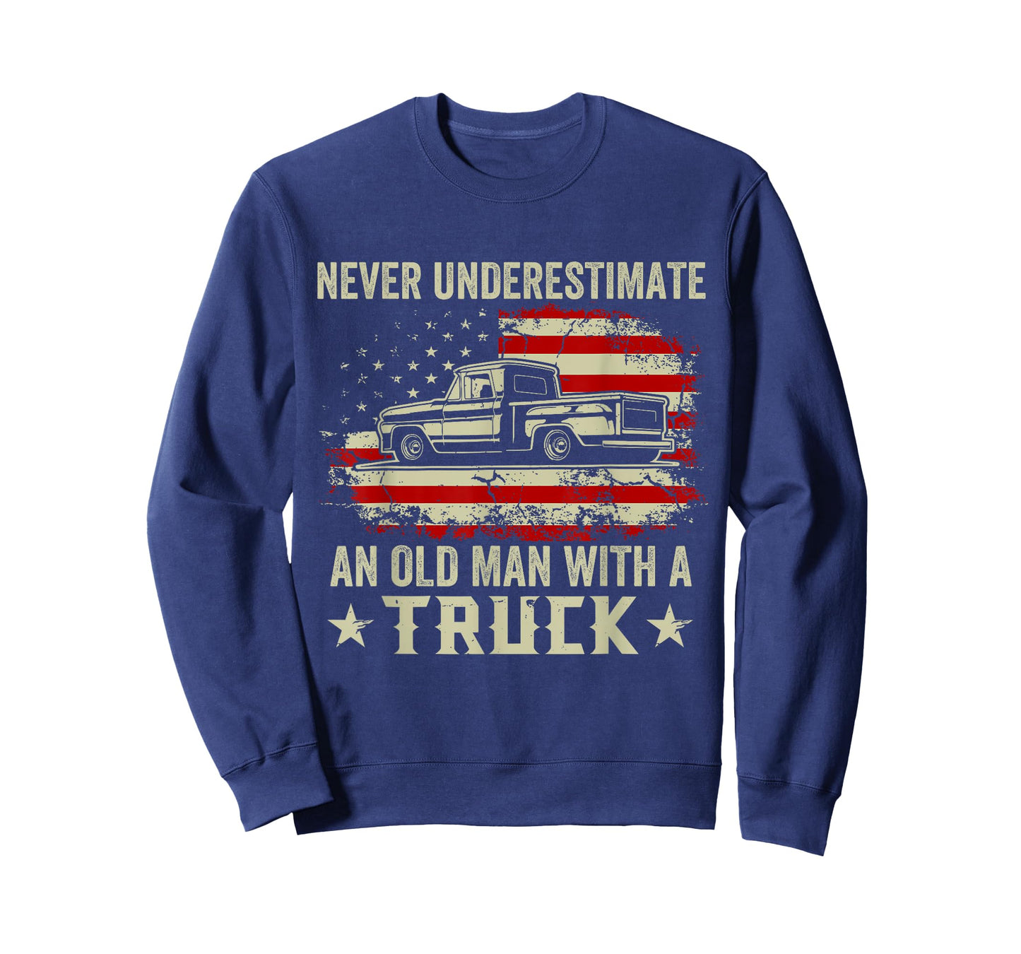 Vintage Retro Never Underestimate An Old Man With A Truck T-Shirt