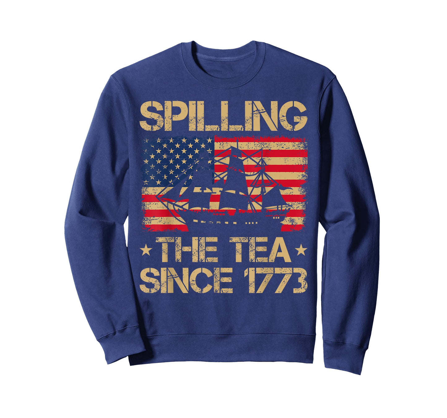 Spilling The Tea Since 1773 Vintage Us Flag 4th Of July T-Shirt