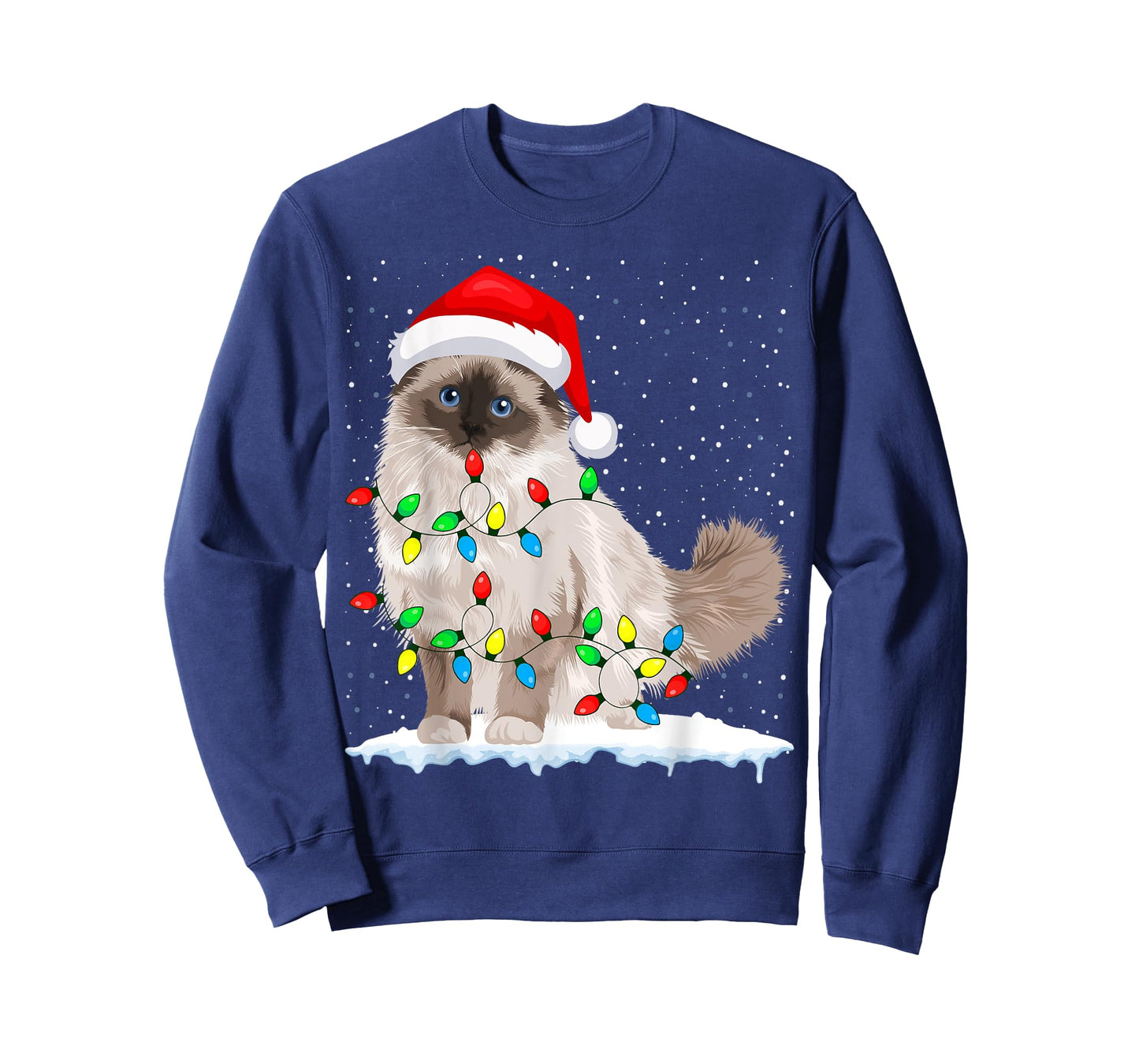 Ragdoll Cat Christmas Lights Xmas Cat Lover T-Shirt