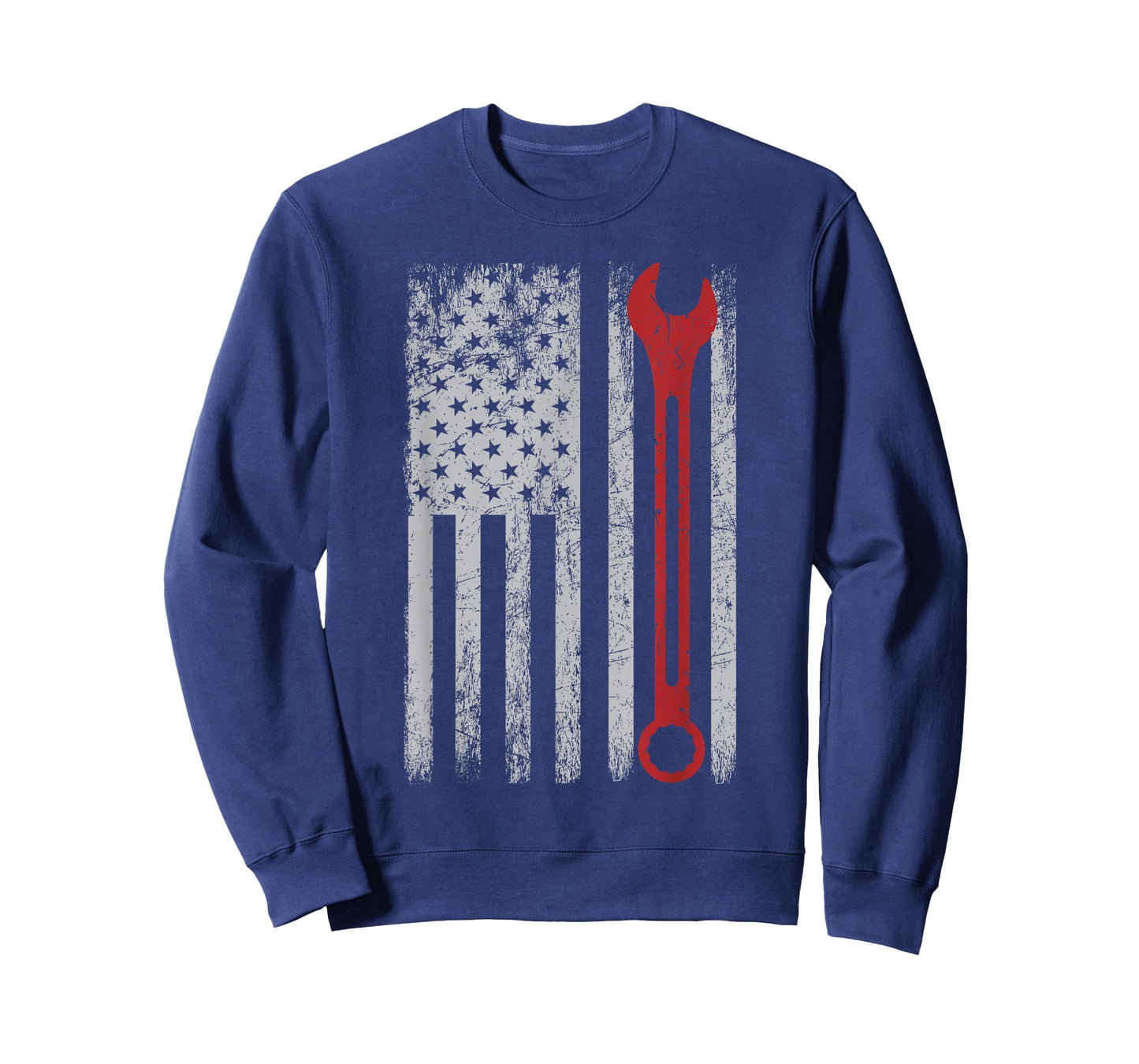 Auto Repairman Car Mechanic Wrench Workshop Tools USA Flag T-Shirt