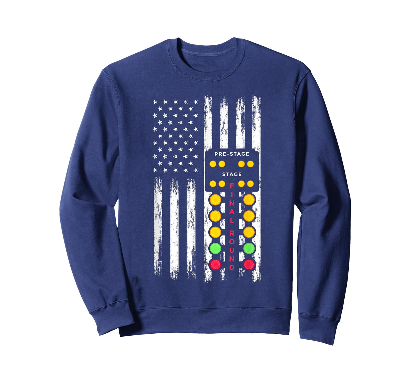 American Flag Drag Racing Strip Tree Light Dragster T-Shirt