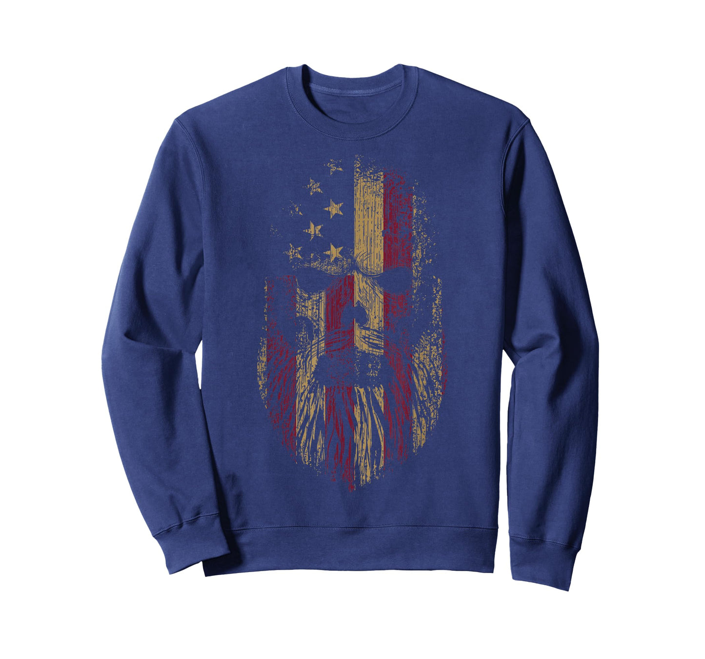 American Beard Skull Cool USA Flag With Punk Skeleton Skull T-Shirt