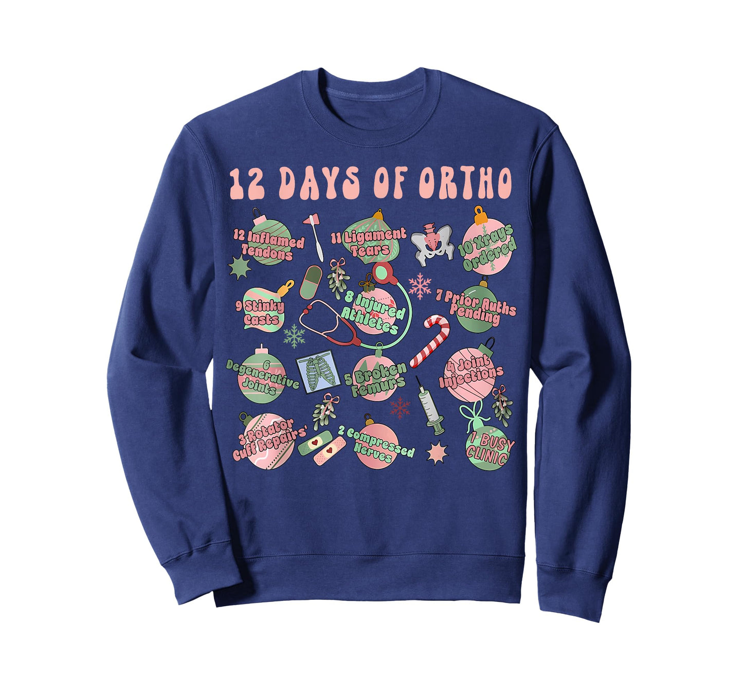 Christmas Orthopedic 12 Days of Ortho Ortho Nurse Group Team T-Shirt