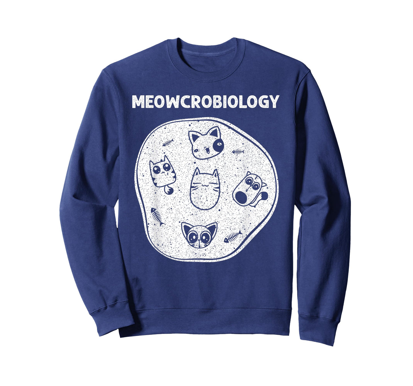 Funny Science Cat Designs For Men Women Meow Microbiologists T-Shirt