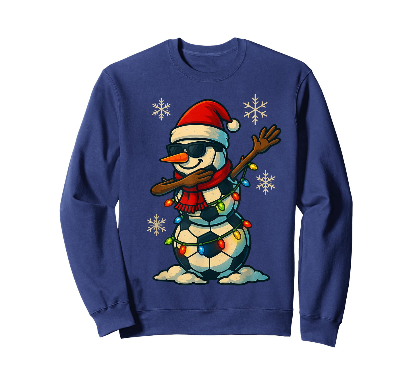 Soccer Balls Snowman Dabbing Funny Christmas Cute Boys Kids T-Shirt