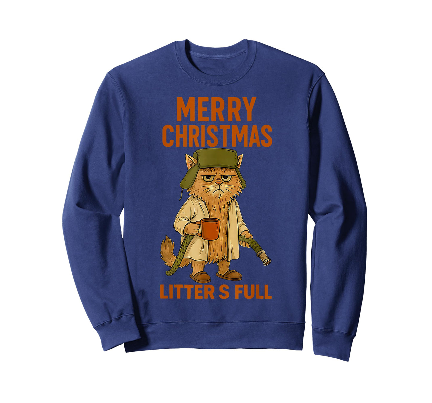 Litter's Full Merry Christmas Funny Cat Lovers Holidays Xmas T-Shirt