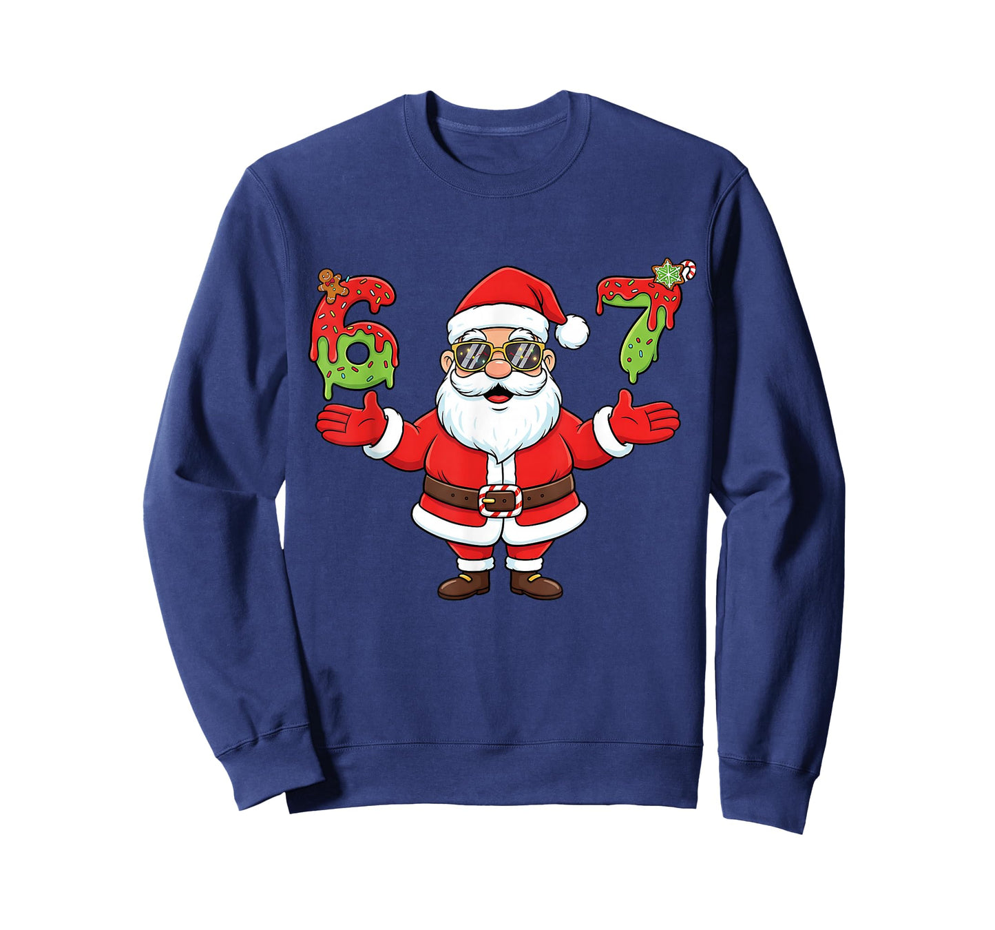 67 Christmas Santa Funny Six Seven Ice Cream Drip Christmas T-Shirt