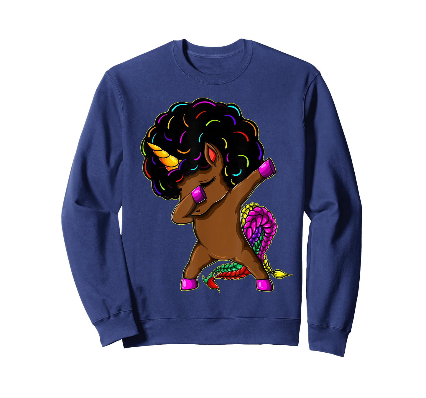 Dabbing Unicorn Afro Natural Hair Black Girl Unicorn T-Shirt