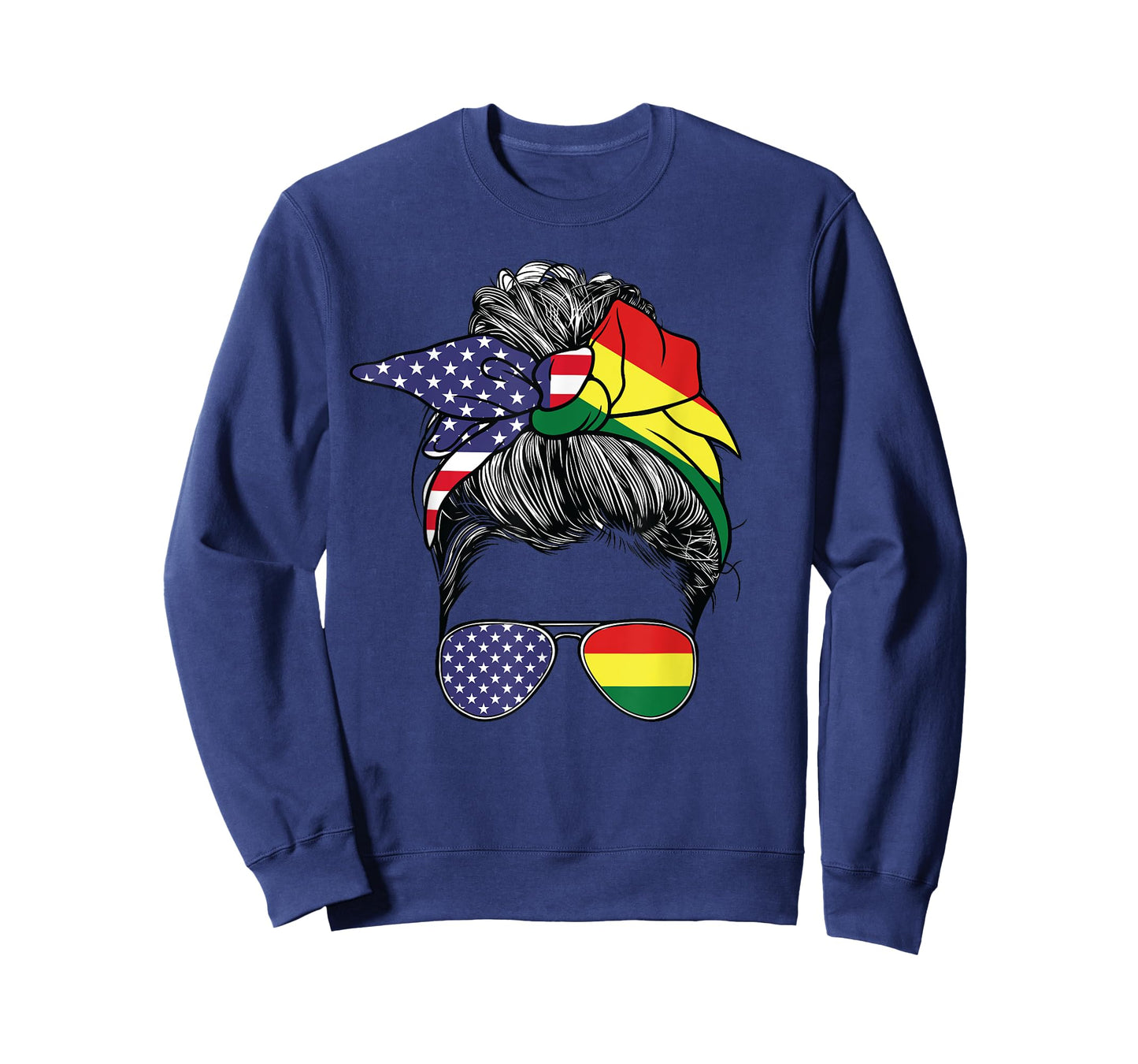Bolivian Women Girl USA Heritage American Bolivia Flag T-Shirt