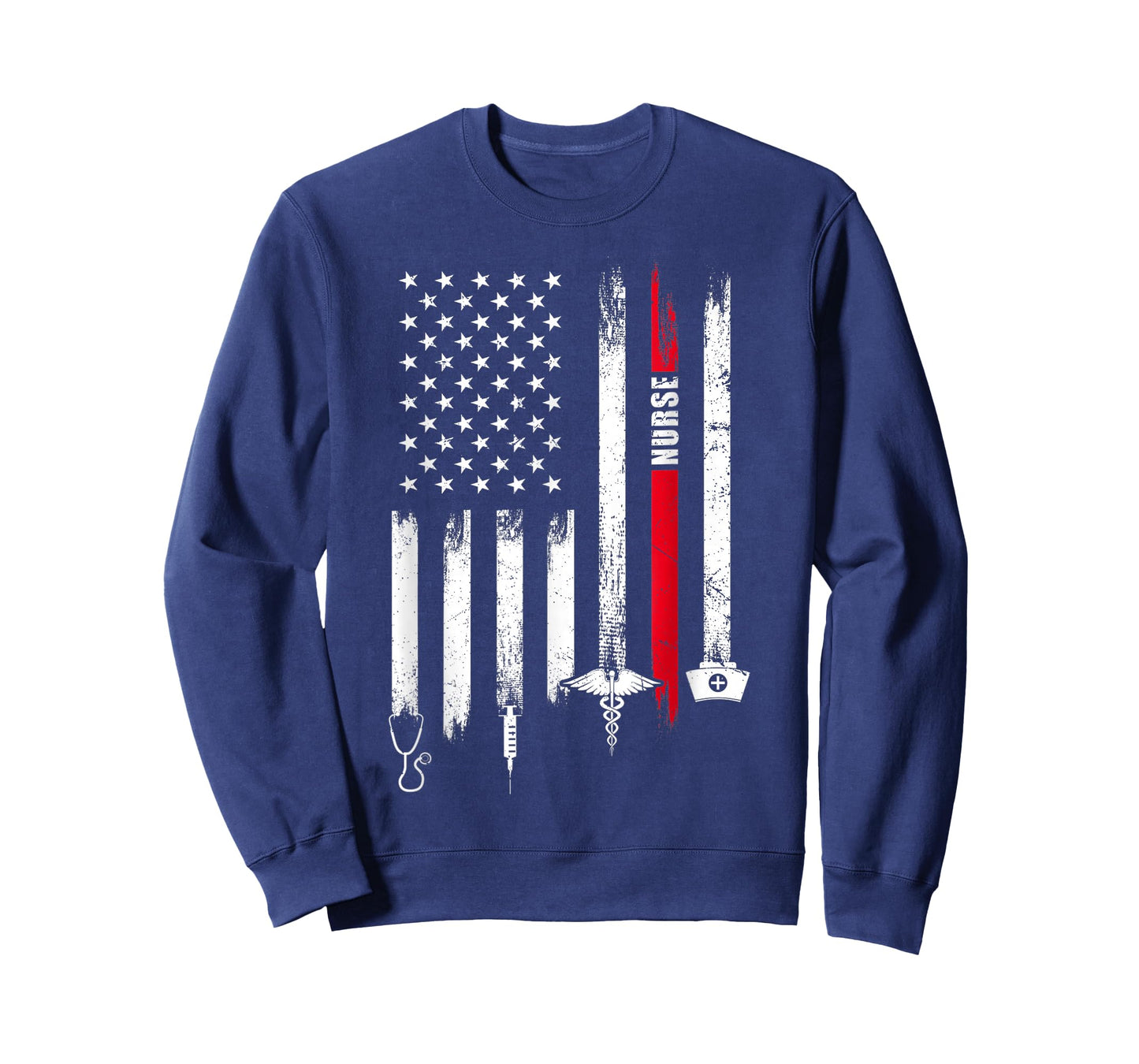Funny American Flag Nurse Day Gift Idea T-Shirt Small