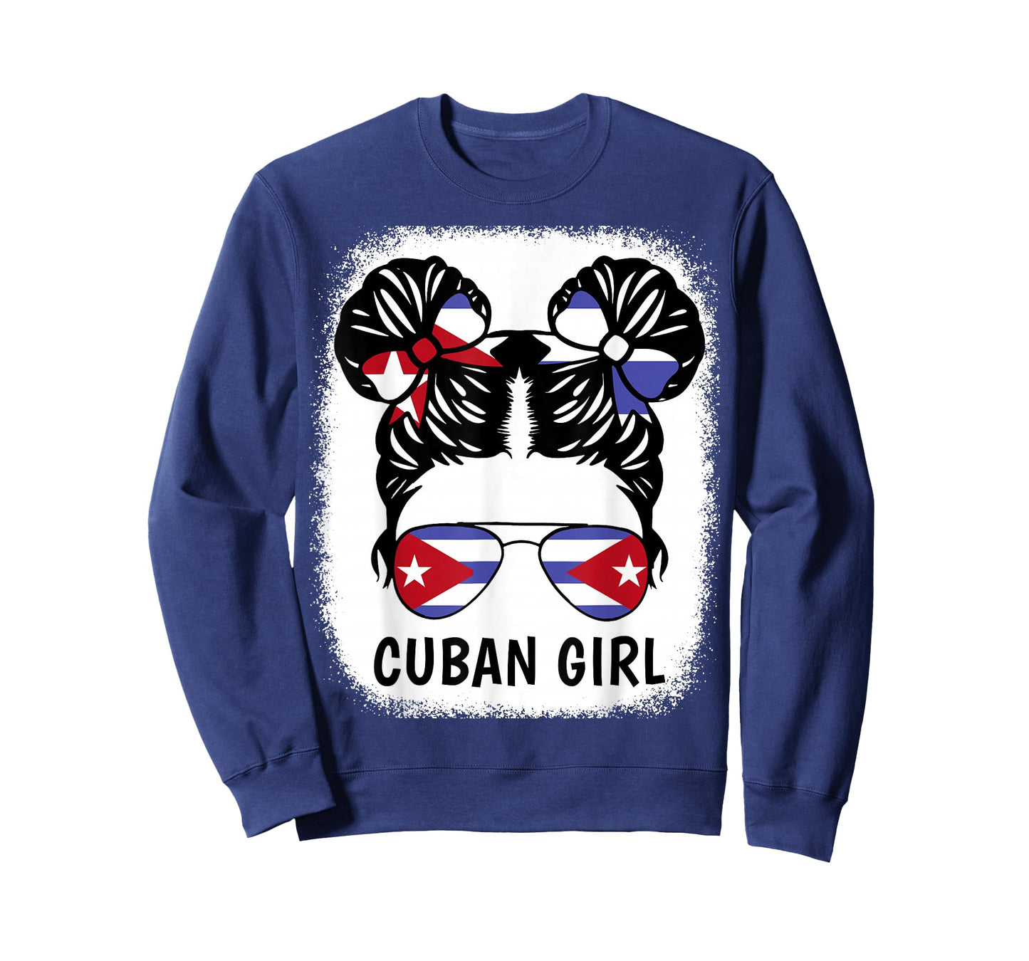 Cuban Girl Hispanic Heritage Month Cuba Flag Kids Teen Women T-Shirt