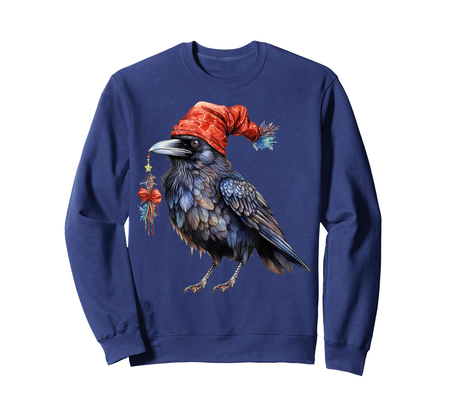 Christmas Raven Santa Hat Animal Raven Crow Bird Lover T-Shirt