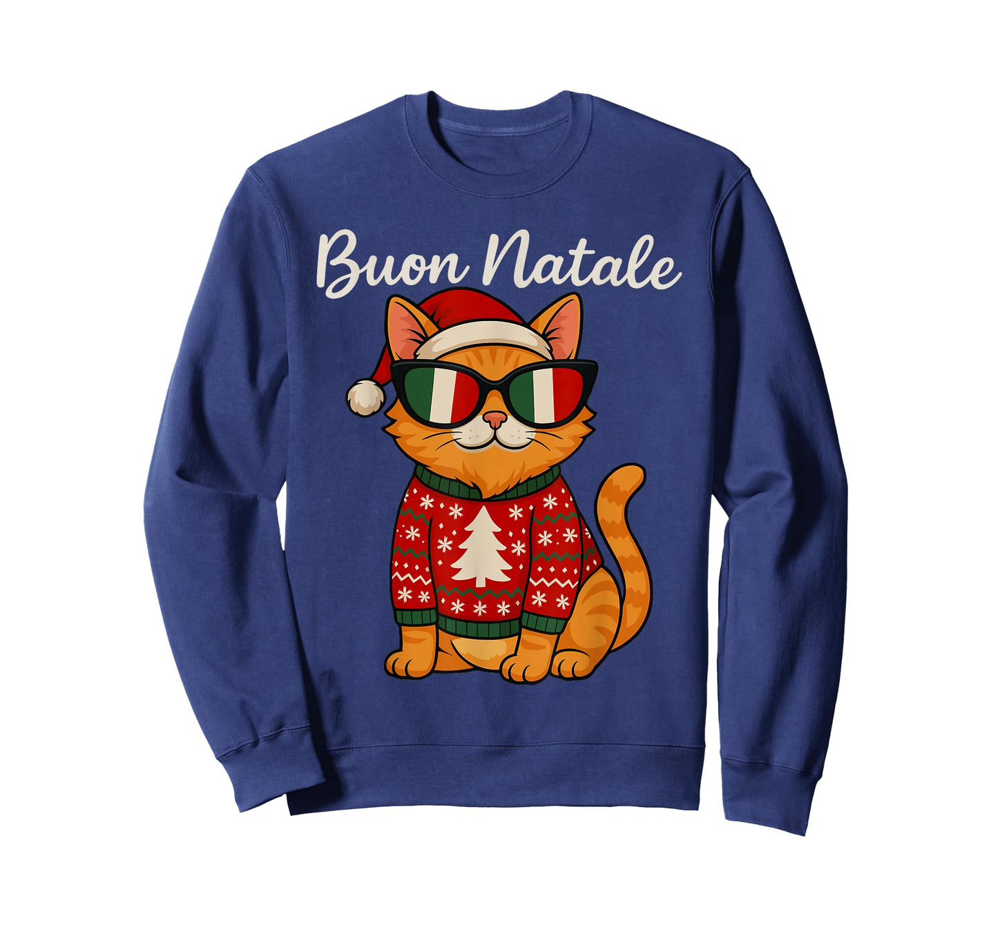 BUON Natale Italian Cat Christmas, Italy Pride Holiday T-Shirt