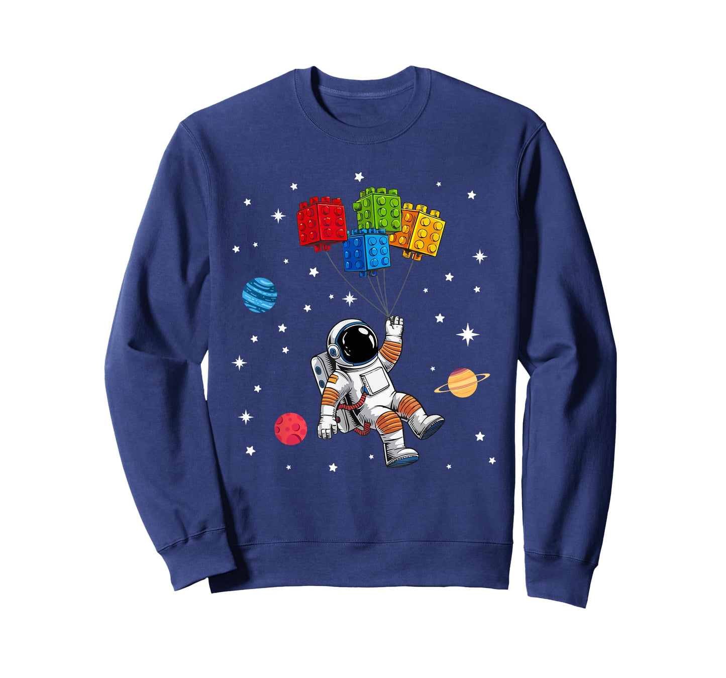 Space Astronaut Funny Building Blocks Bricks Master Builder T-Shirt