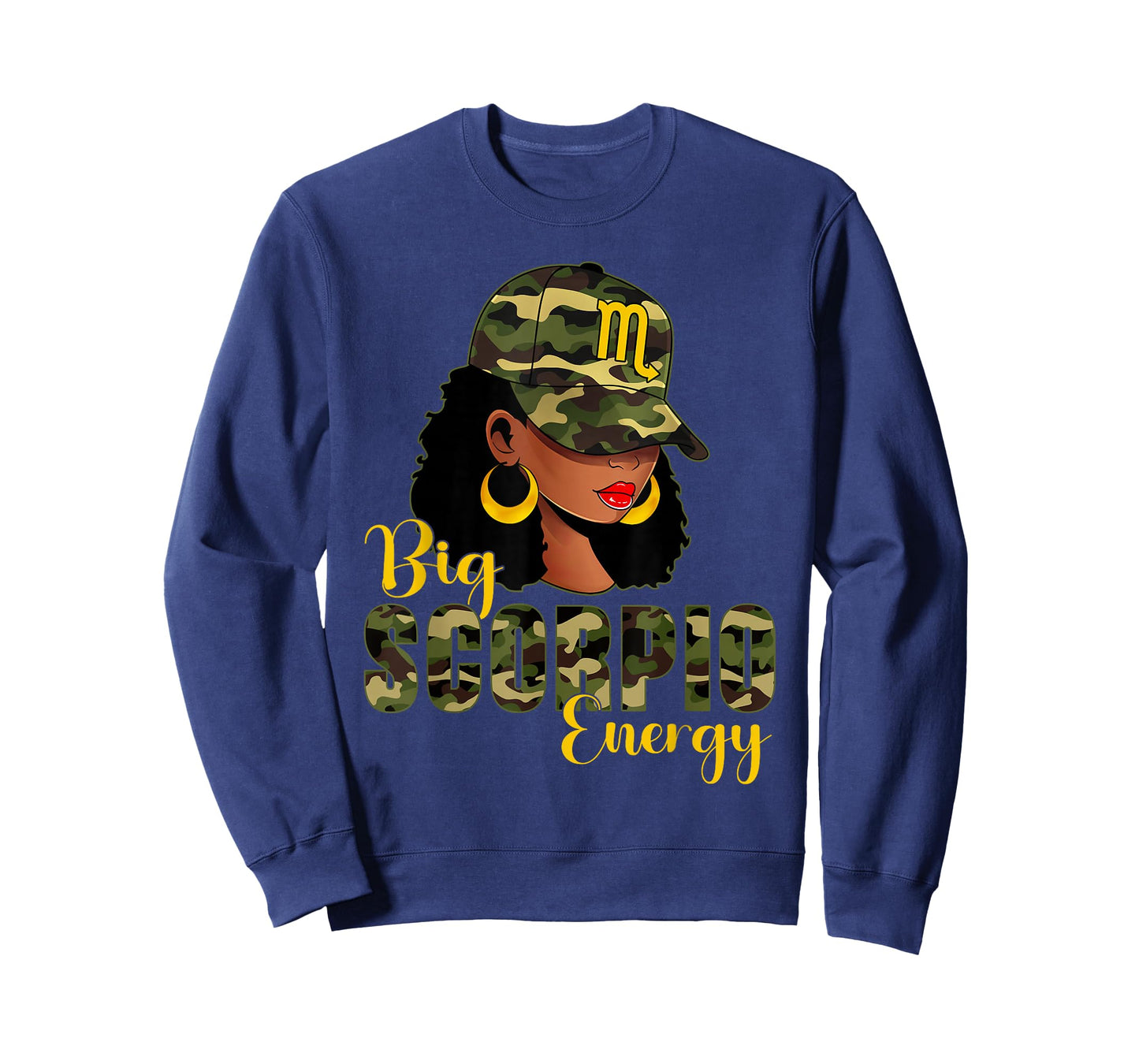 Big Scorpio Energy Camouflage Black Woman Cap Zodiac T-Shirt