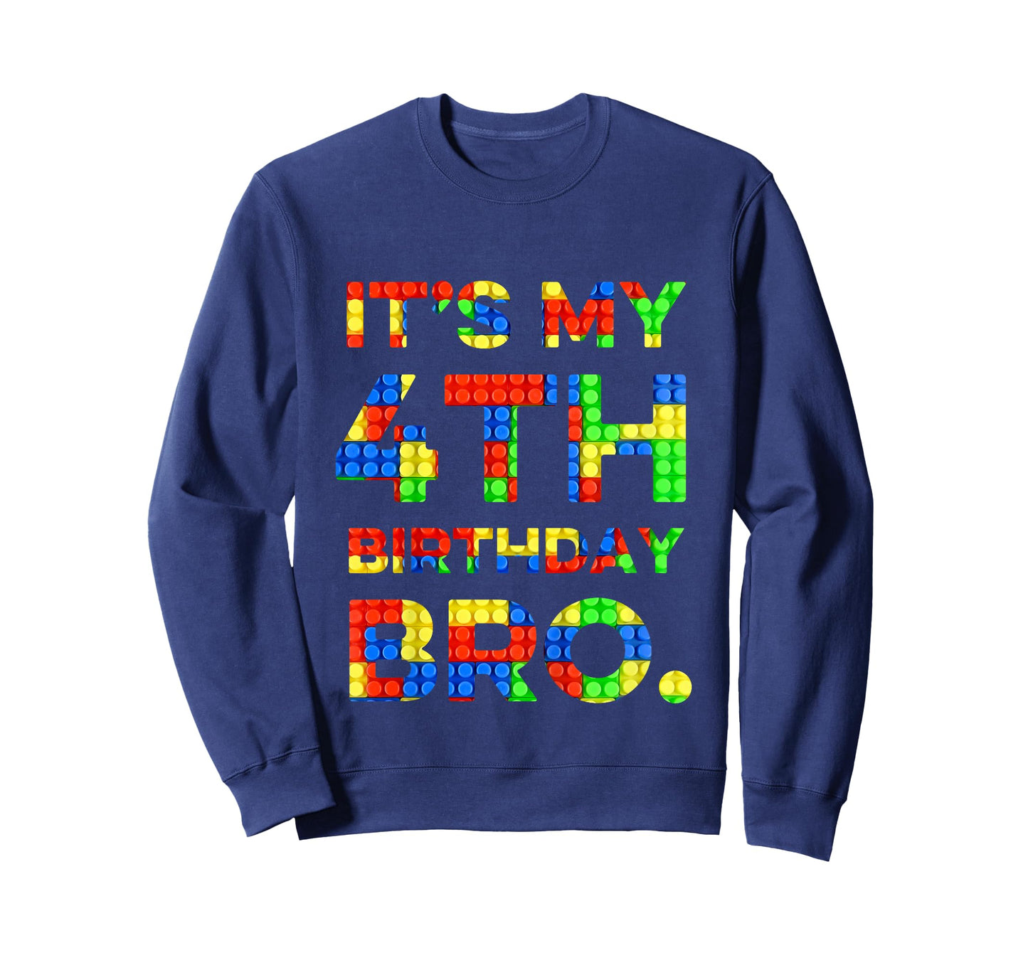 Kids Cute 4th Birthday Shirt 4 Years Old Block Building Boys T-Shirt
