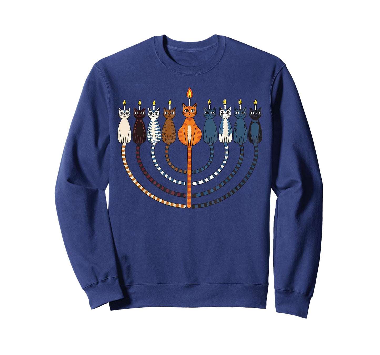 Funny Hanukkah Cat Menorah Meowzel Chanukah Jewish Holiday T-Shirt