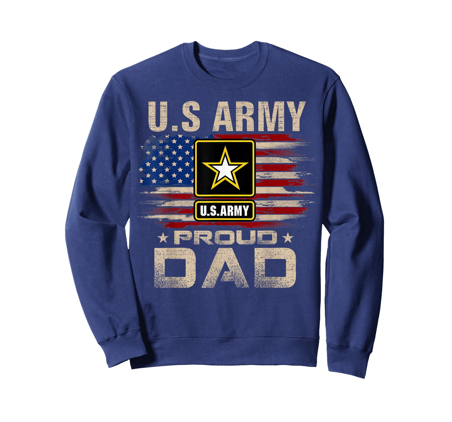 Vintage U.S Army Proud Dad with American Flag T-Shirt