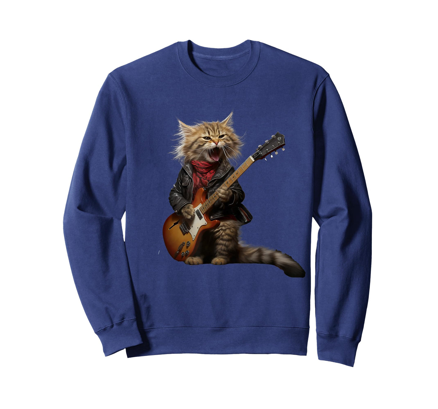 Rock Cat Playing Guitar - Funny Guitar Cat T-Shirt