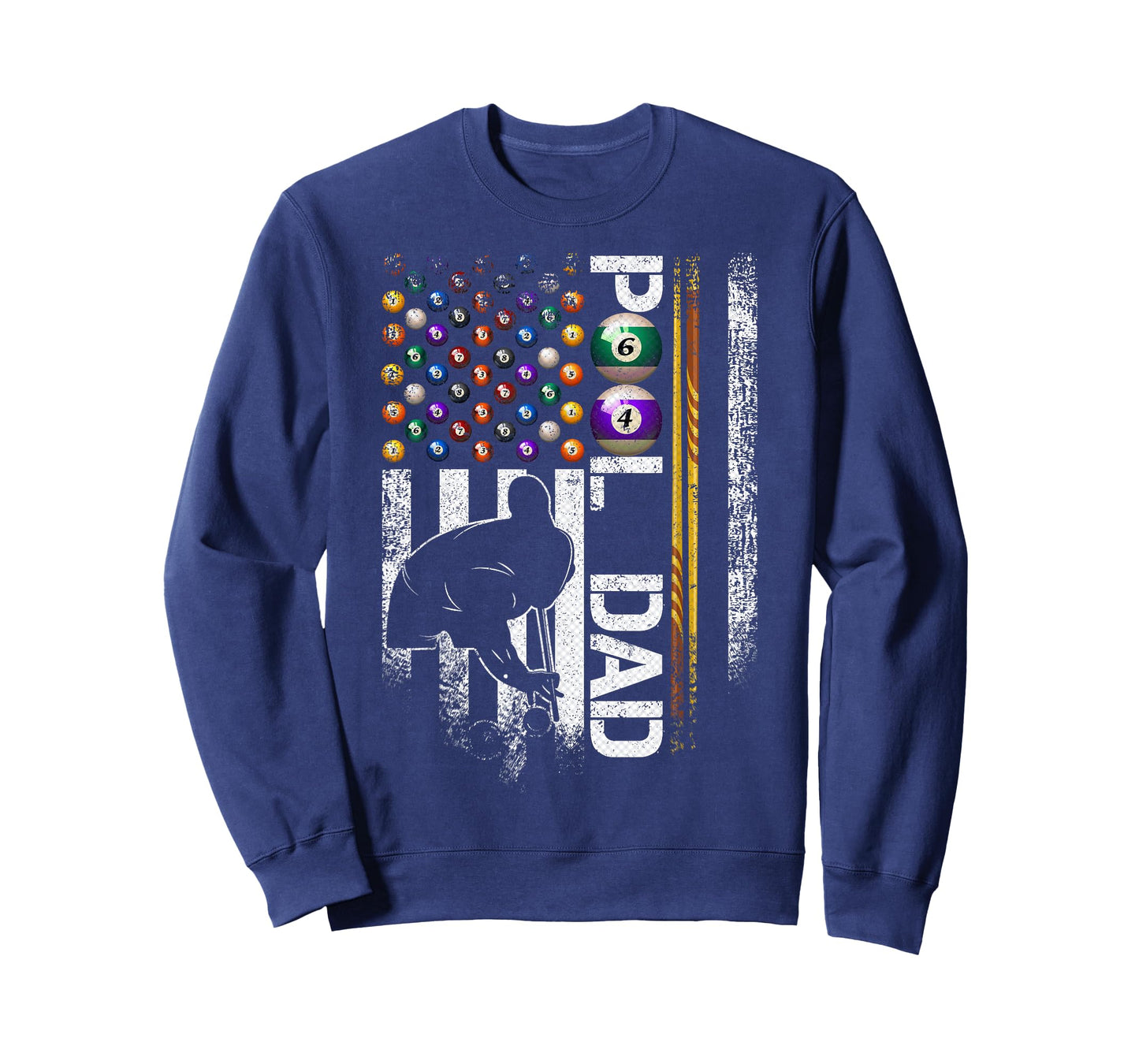 Vintage USA Flag Billiards Player, Proud Pool Dad T-Shirt