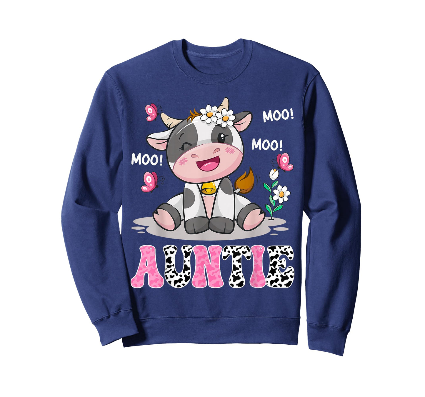 Auntie Cute Cow Moo Moo Farmer Birthday Family Matching T-Shirt