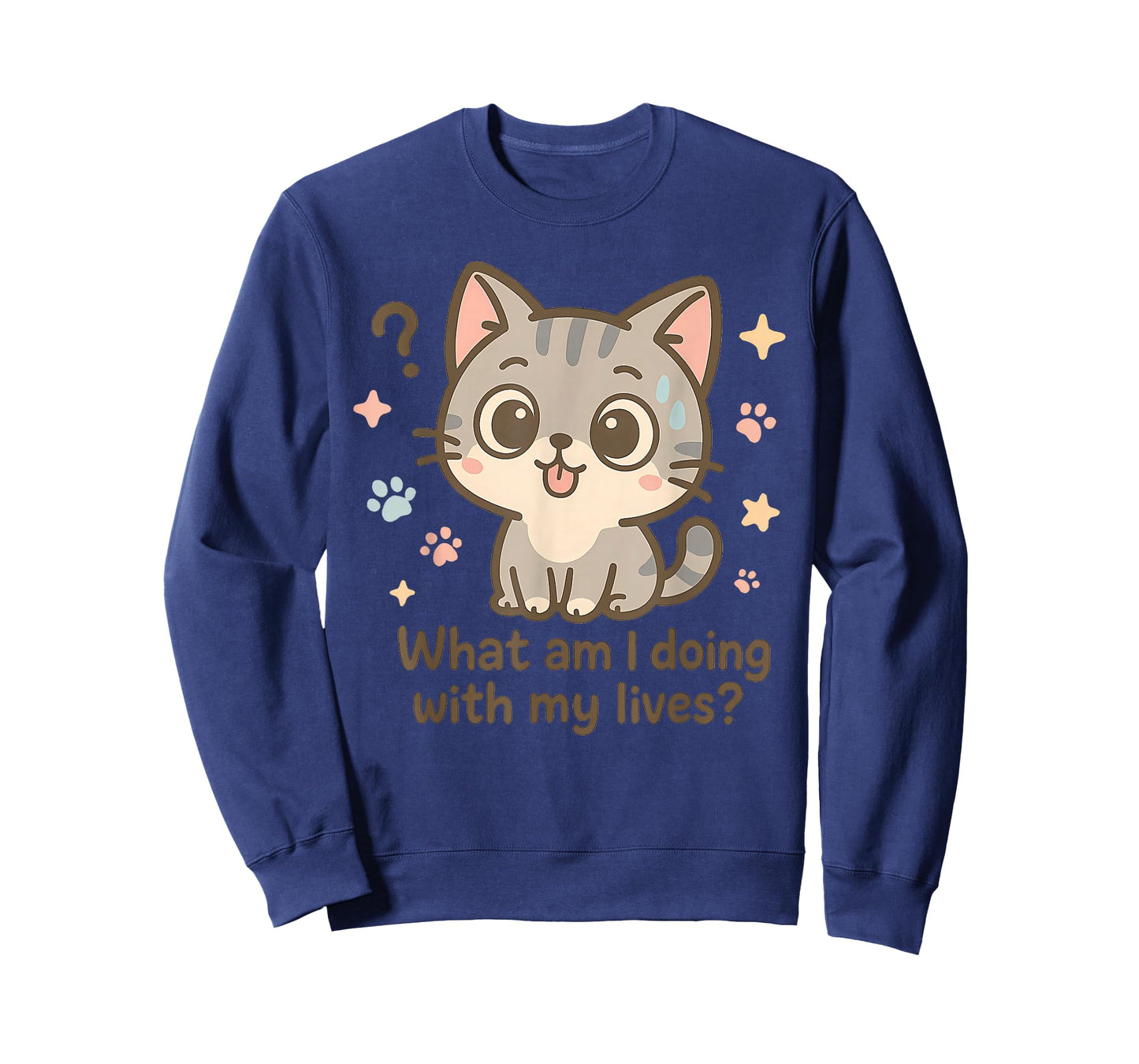 What Am I Doing with My Lives Cute Cat Humor T-Shirt