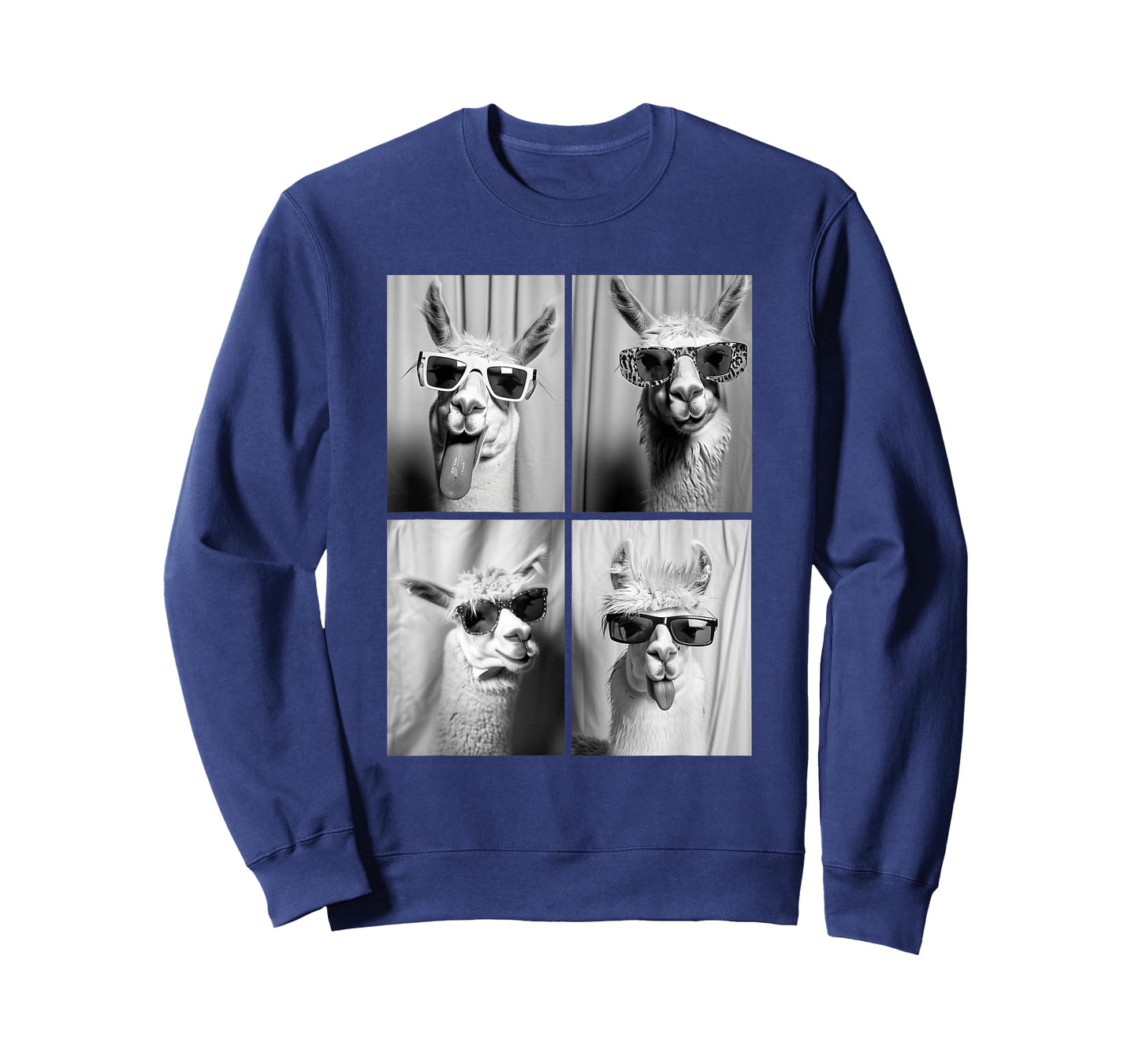 Funny Llamas with Sunglasses Cool Llama Animals Photo Booth T-Shirt