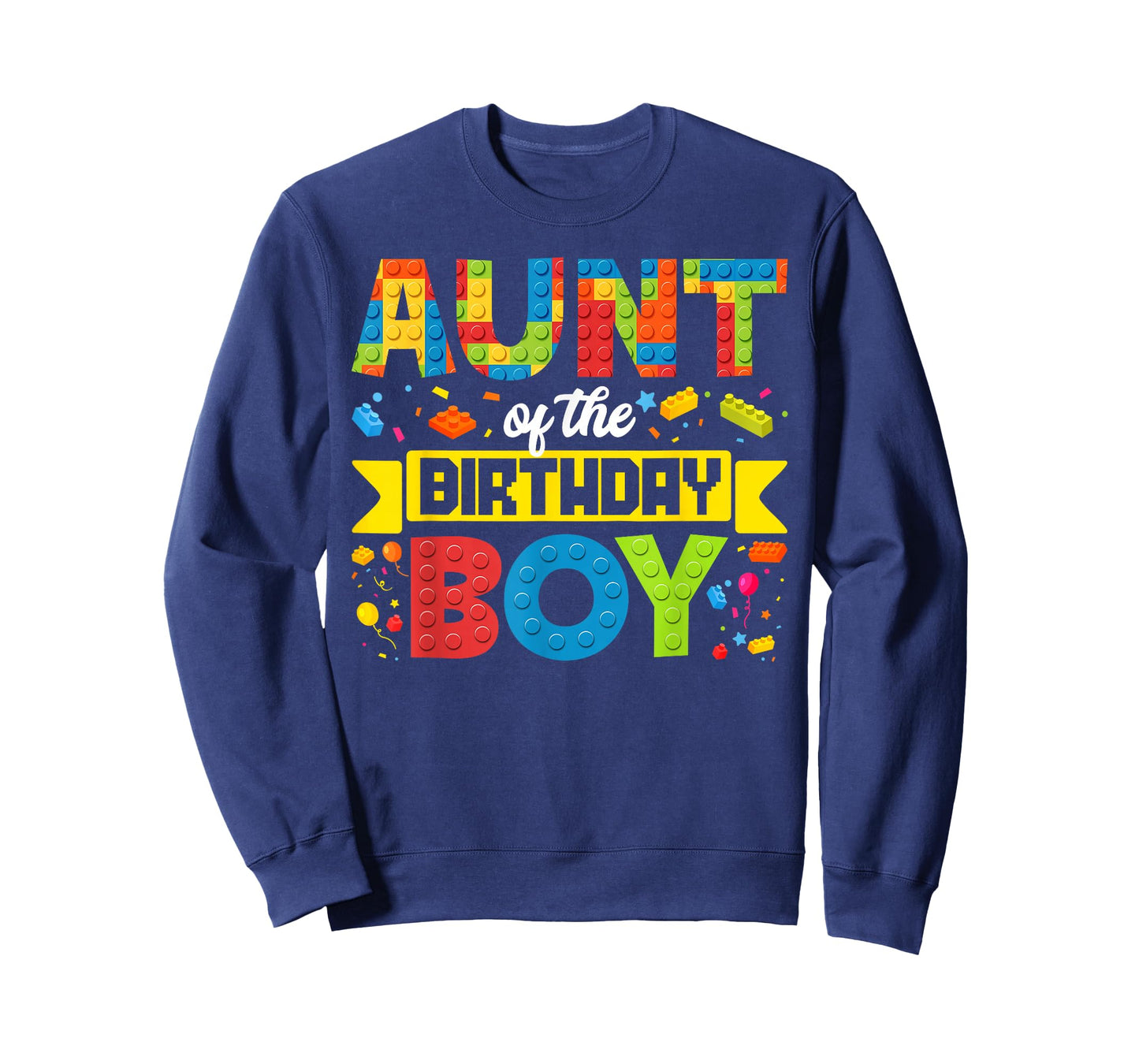 Aunt Of The Birthday Boy Master Builder Kids Building Blocks T-Shirt