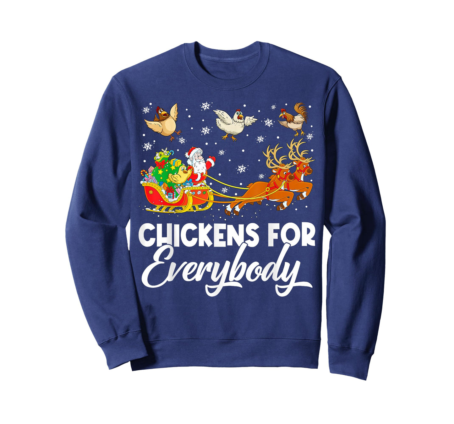 Chickens for Everybody Santa Sleigh Merry Christmas Pajamas T-Shirt