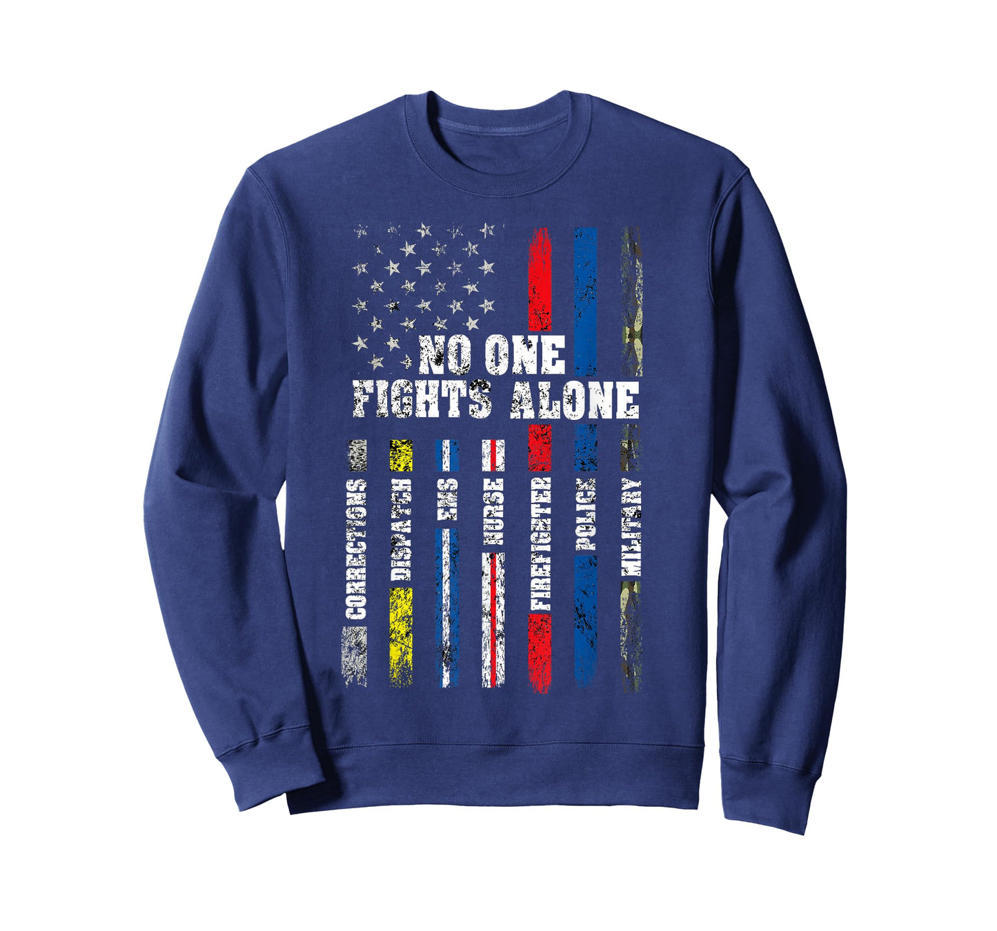 AMERICAN Flag Thin Line Police Fire Military Nurse Responder T-Shirt