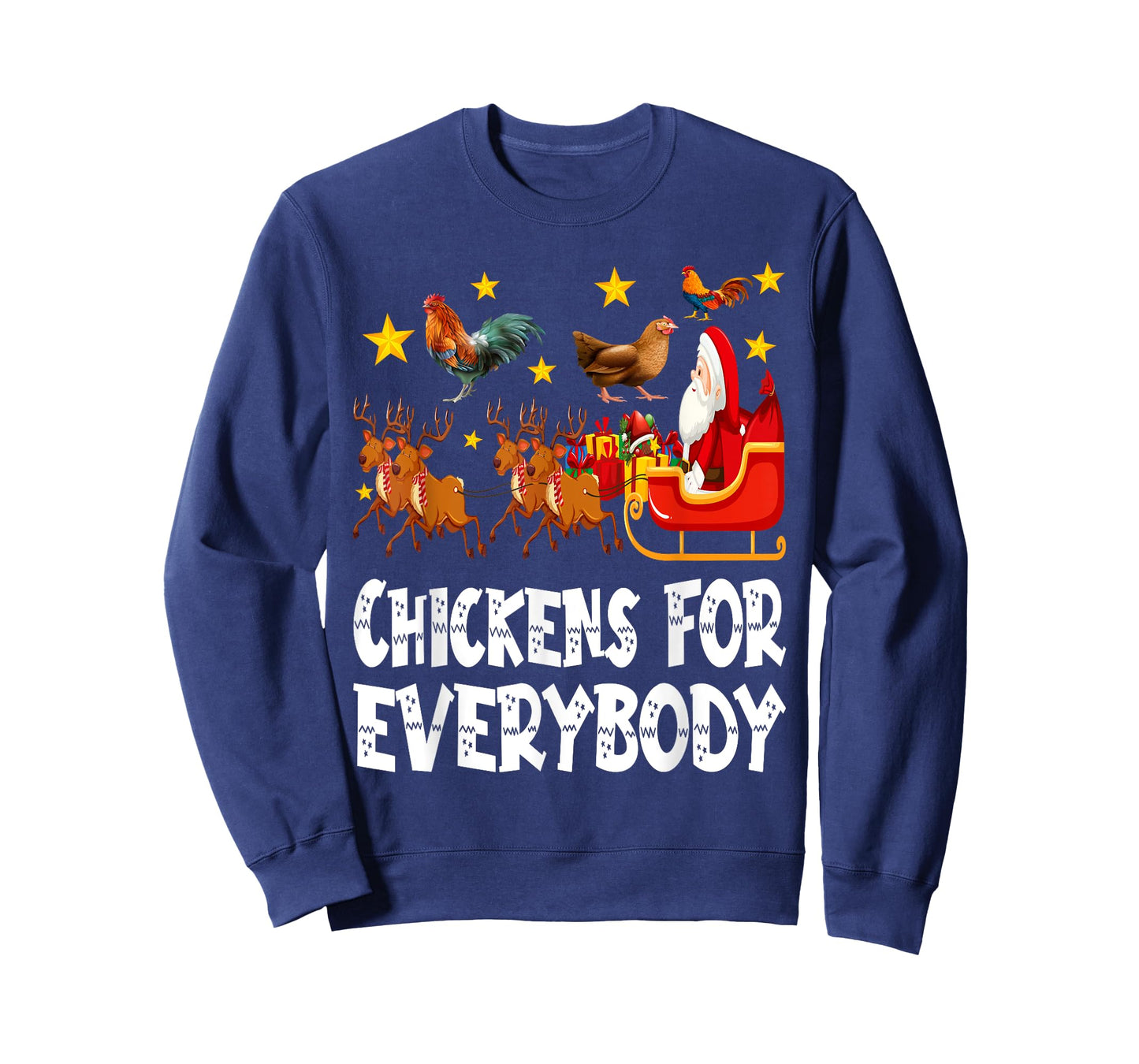 Chickens For Everybody Christmas Chicken Funny Xmas Santa T-Shirt