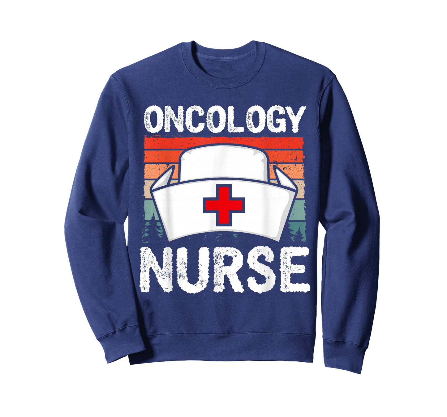 Cute Oncology Nurse Vintage Sunset Medical Nursing Scrubs T-Shirt