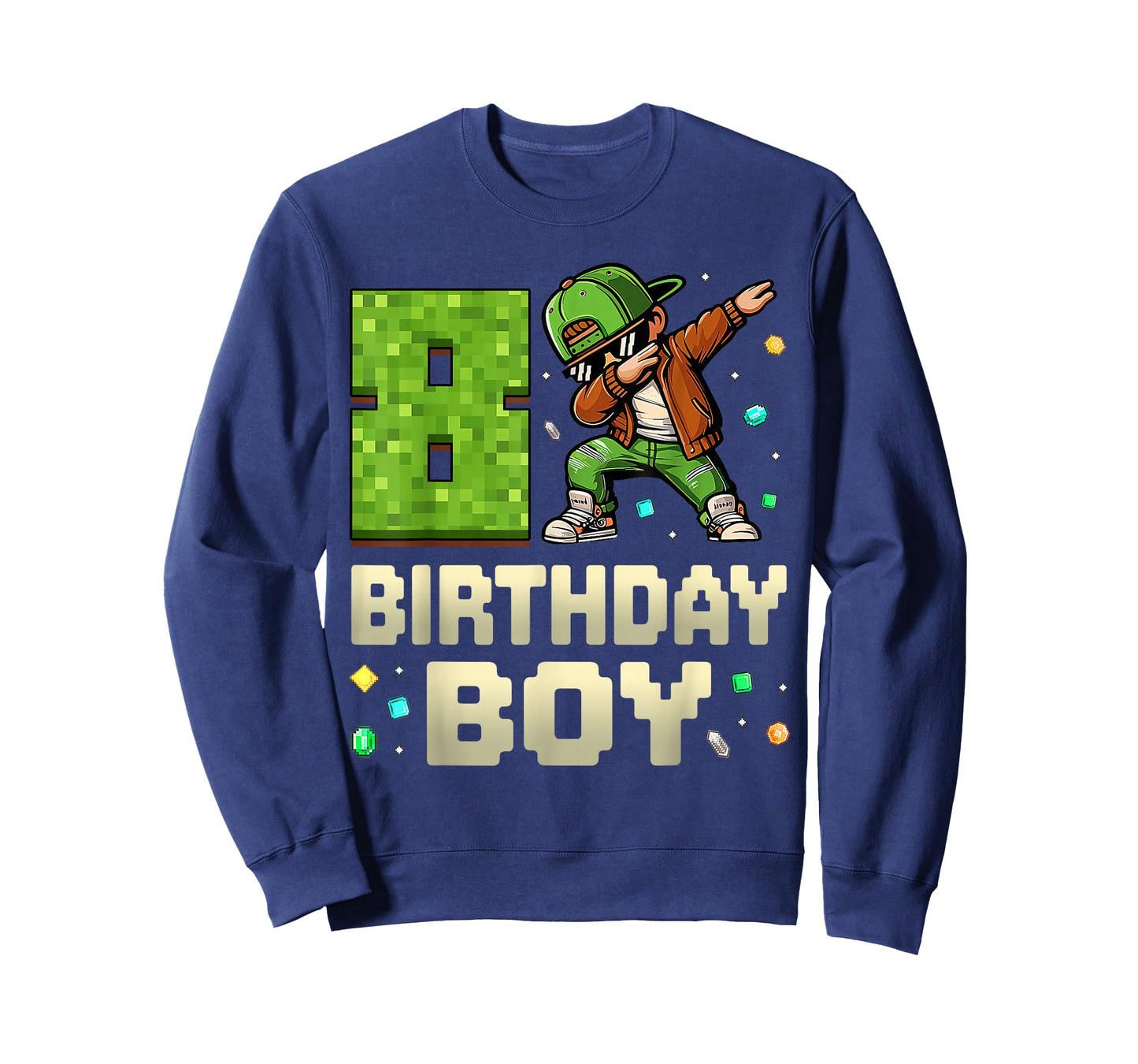 8 Years Birthday Boy 8th Dabbing Boy Game Video Pixel T-Shirt