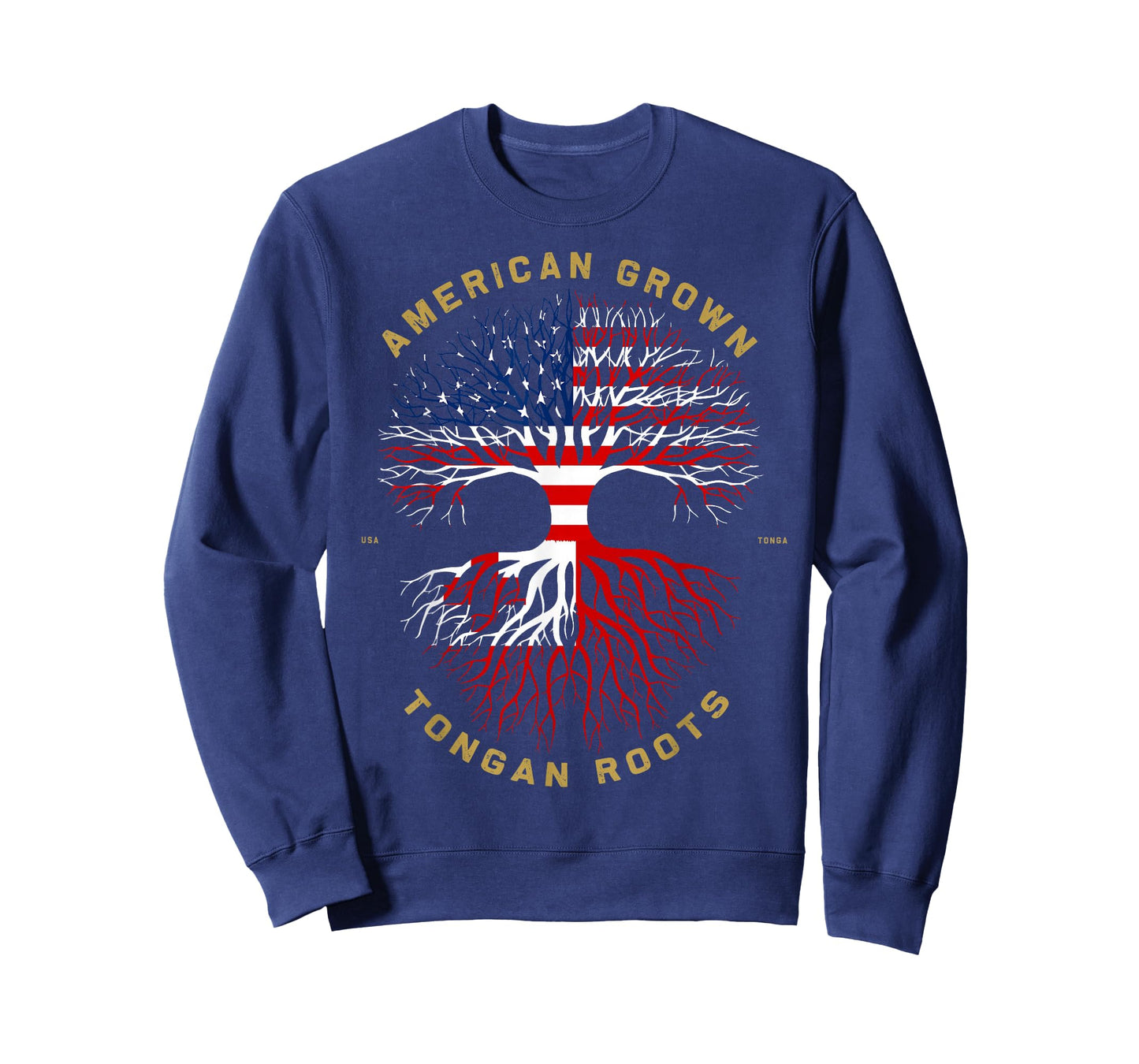 American Grown With Tongan Roots Tree USA Flag Unique Gifts T-Shirt