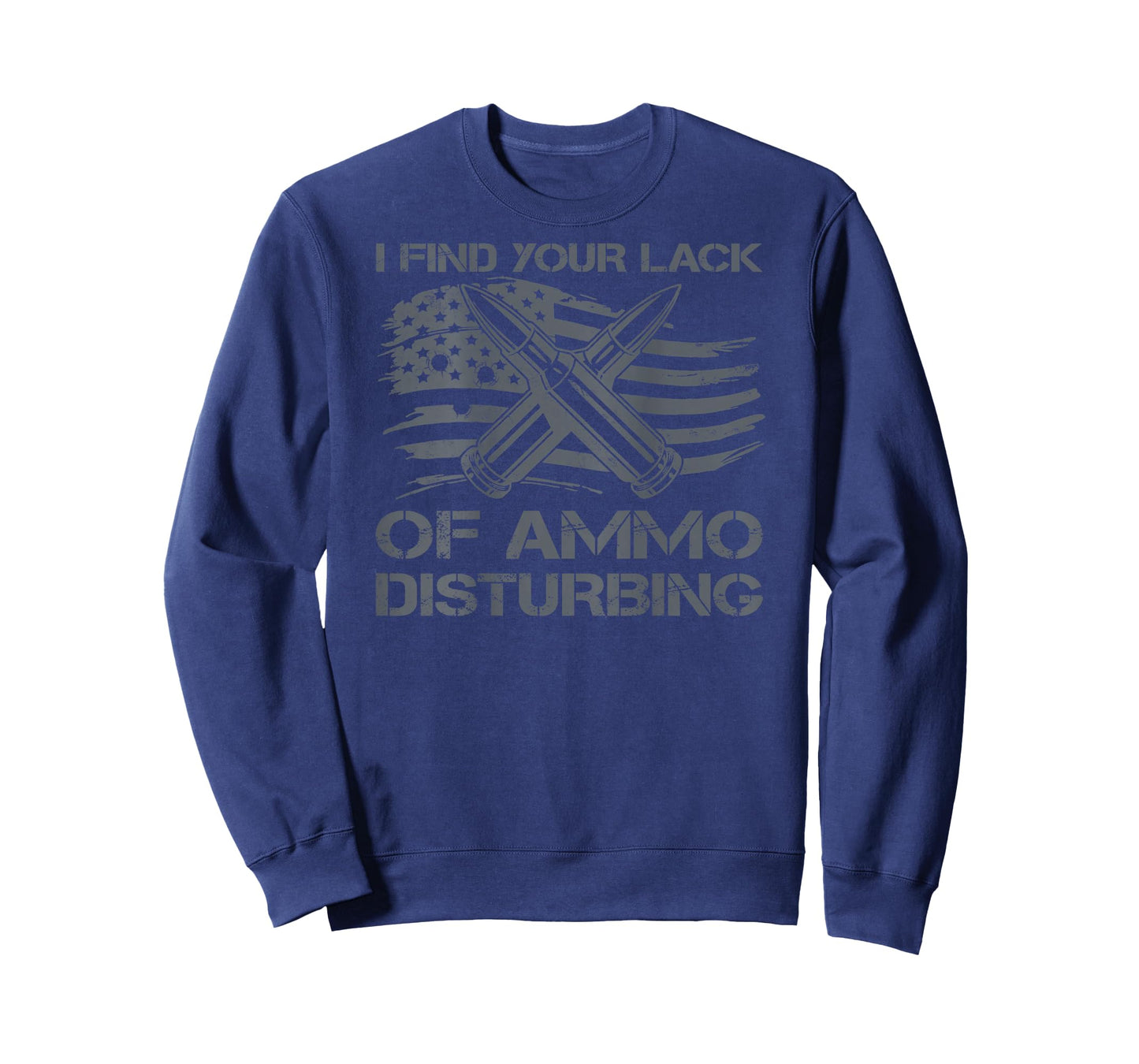 I Find Your Lack Of Ammo Disturbing Bullets USA Flag (BACK) T-Shirt
