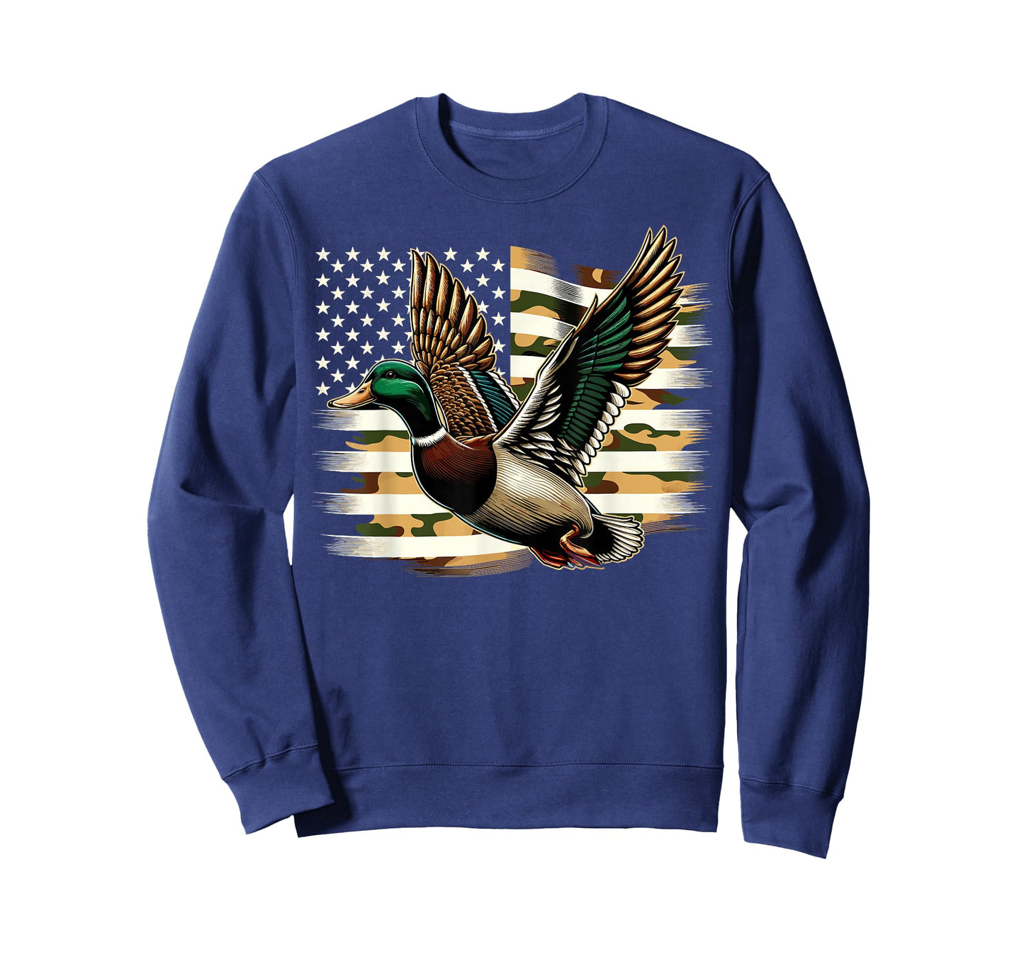 Duck Hunter Camouflage American Flag Hunting T-Shirt