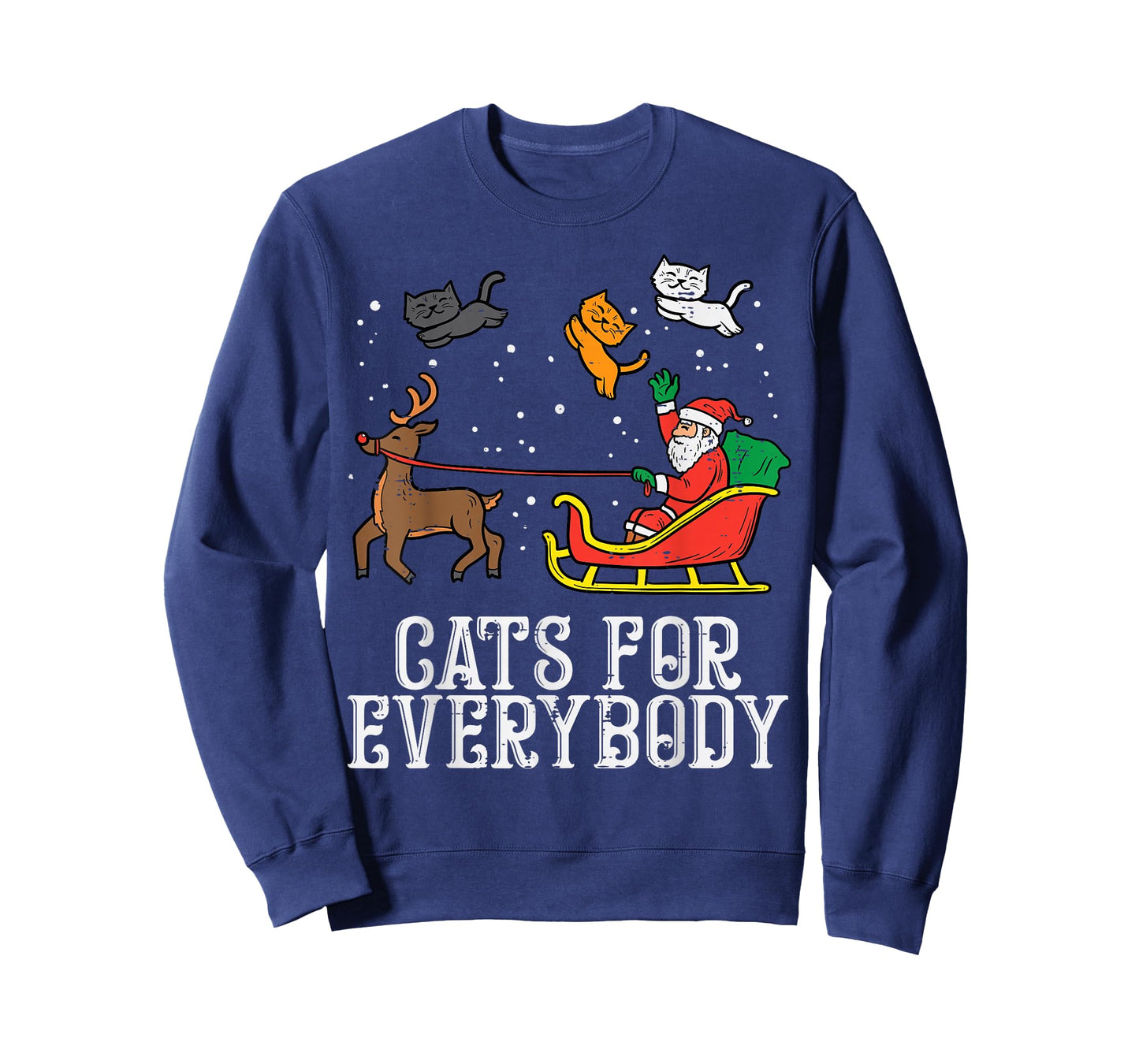 Cats for Everybody Christmas Cat Funny Xmas Women Santa T-Shirt