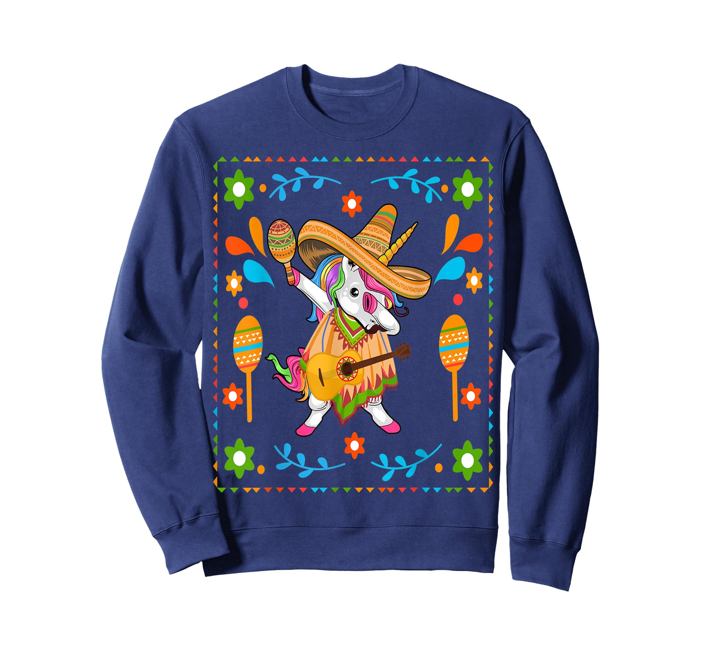 Dabbing Unicorn Poncho Cinco de Mayo Men Sombrero Funny Dab T-Shirt