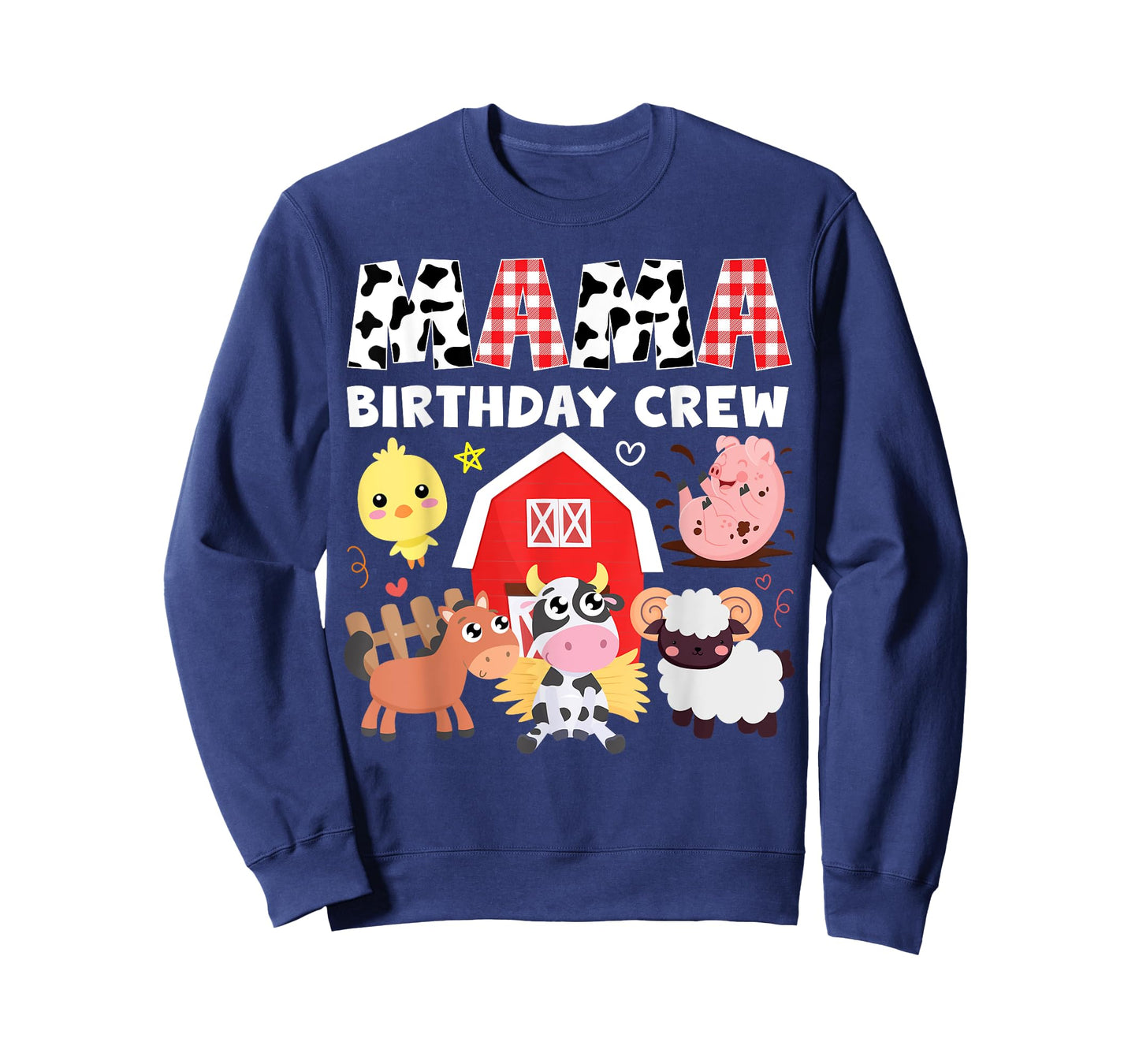 Cow Mama Birthday Crew Farm Theme Animals Birthday Party T-Shirt