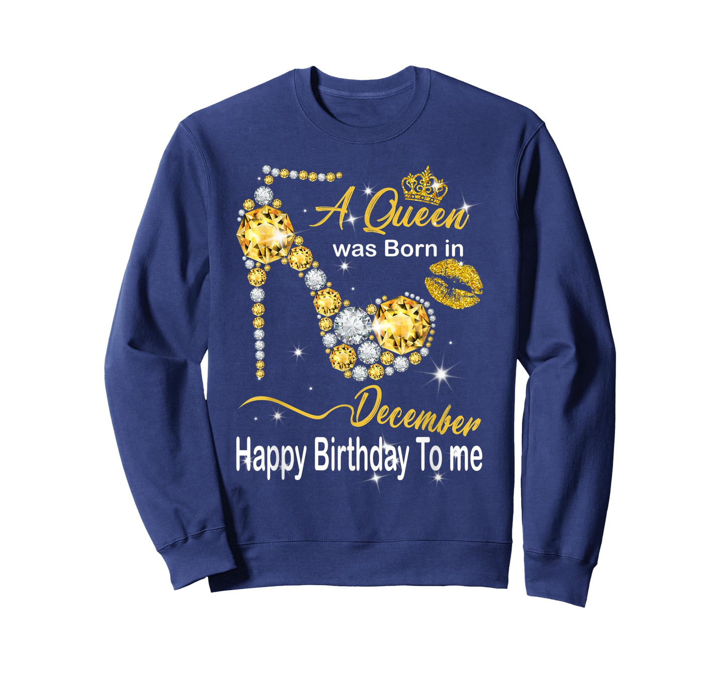 A Queen Was Born In December Happy Birthday To Me Diamond T-Shirt