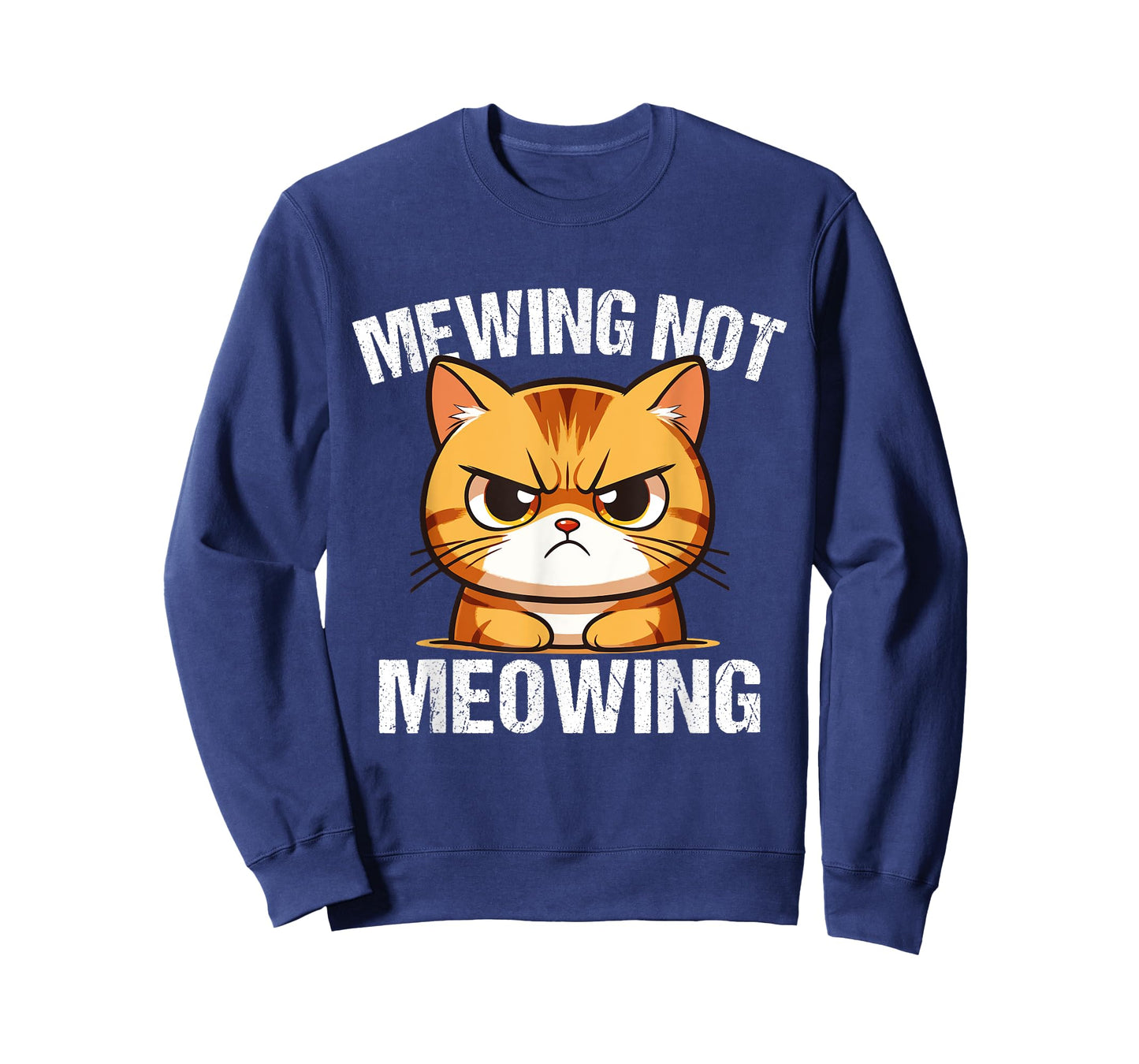 Funny Meme Goofy Cat Mewing Not Meowing Cool Goofy Cat Men Women T-Shirt