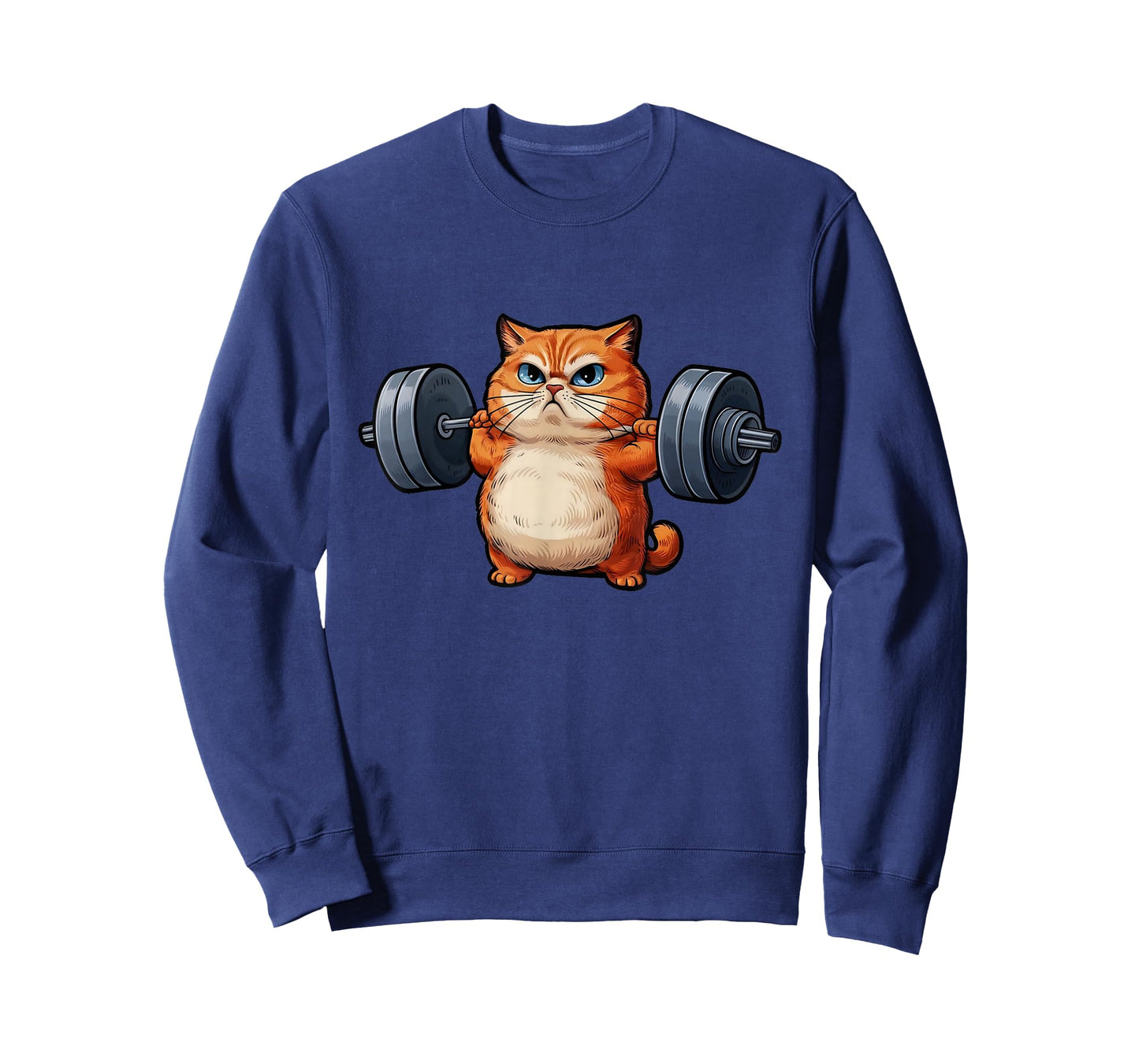Cat Weightlifting T-Shirt- Funny Cat Workout and Fitness Tee T-Shirt
